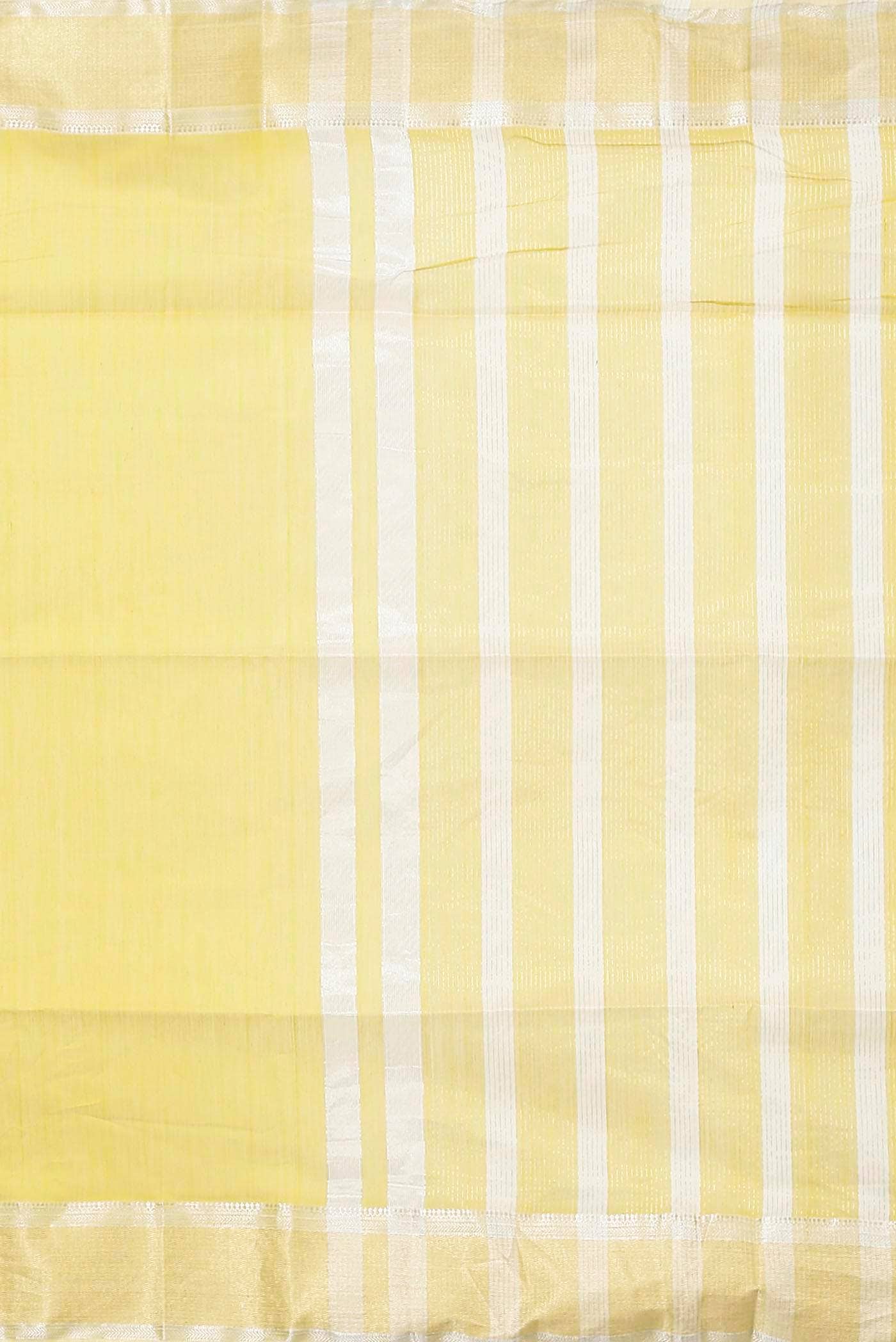 Yellow Maheshwari Silk Cotton Saree
