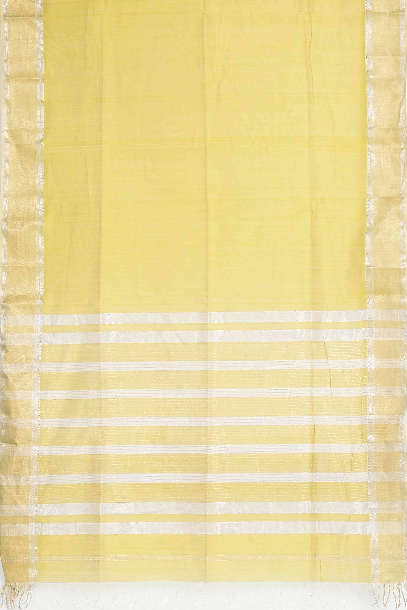 Yellow Maheshwari Silk Cotton Saree
