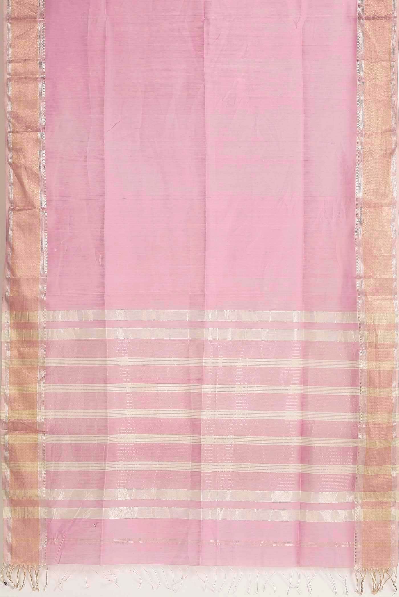 Pink Maheshwari Silk Cotton Saree