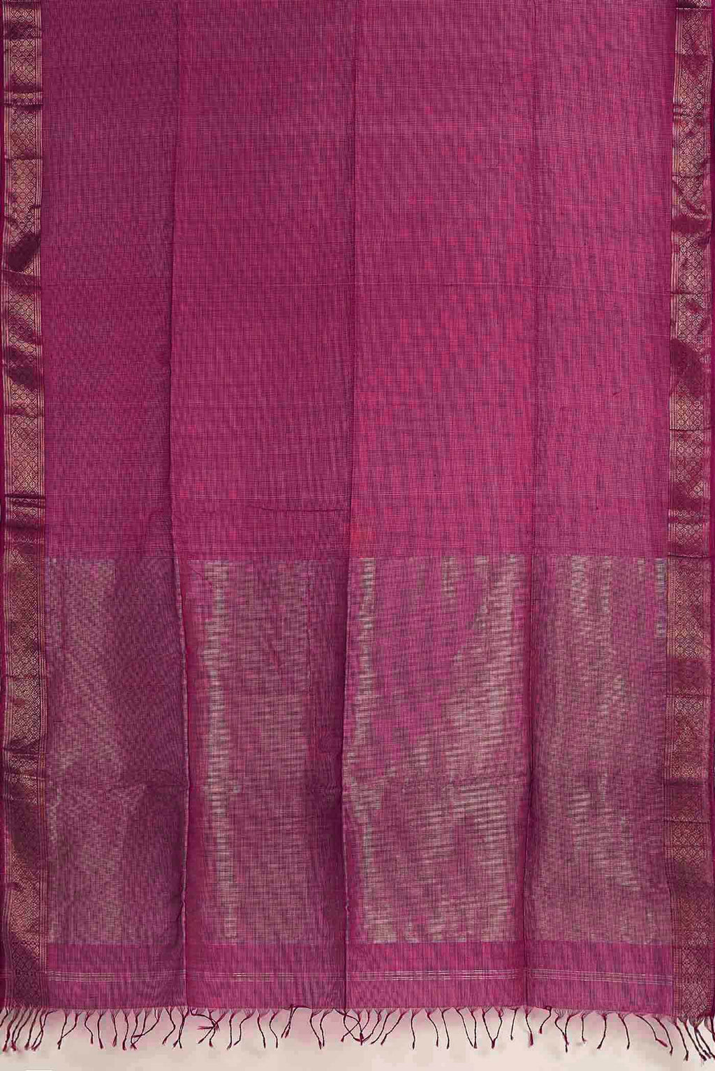 Magenta Maheshwari Silk Cotton Saree