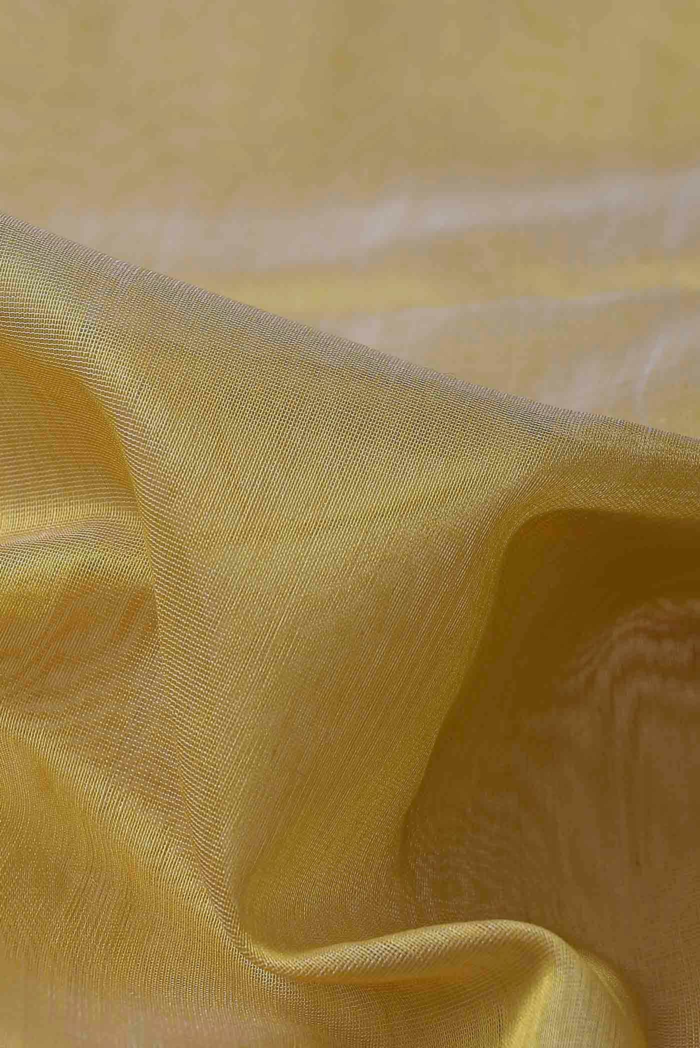 Yellow Maheshwari Silk Cotton Saree
