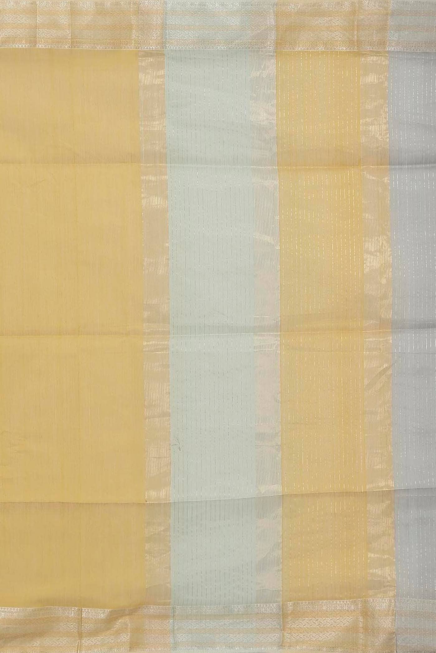 Yellow Maheshwari Silk Cotton Saree