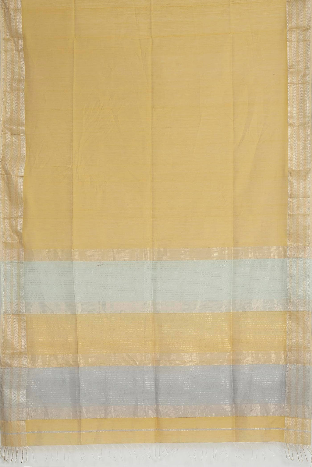 Yellow Maheshwari Silk Cotton Saree
