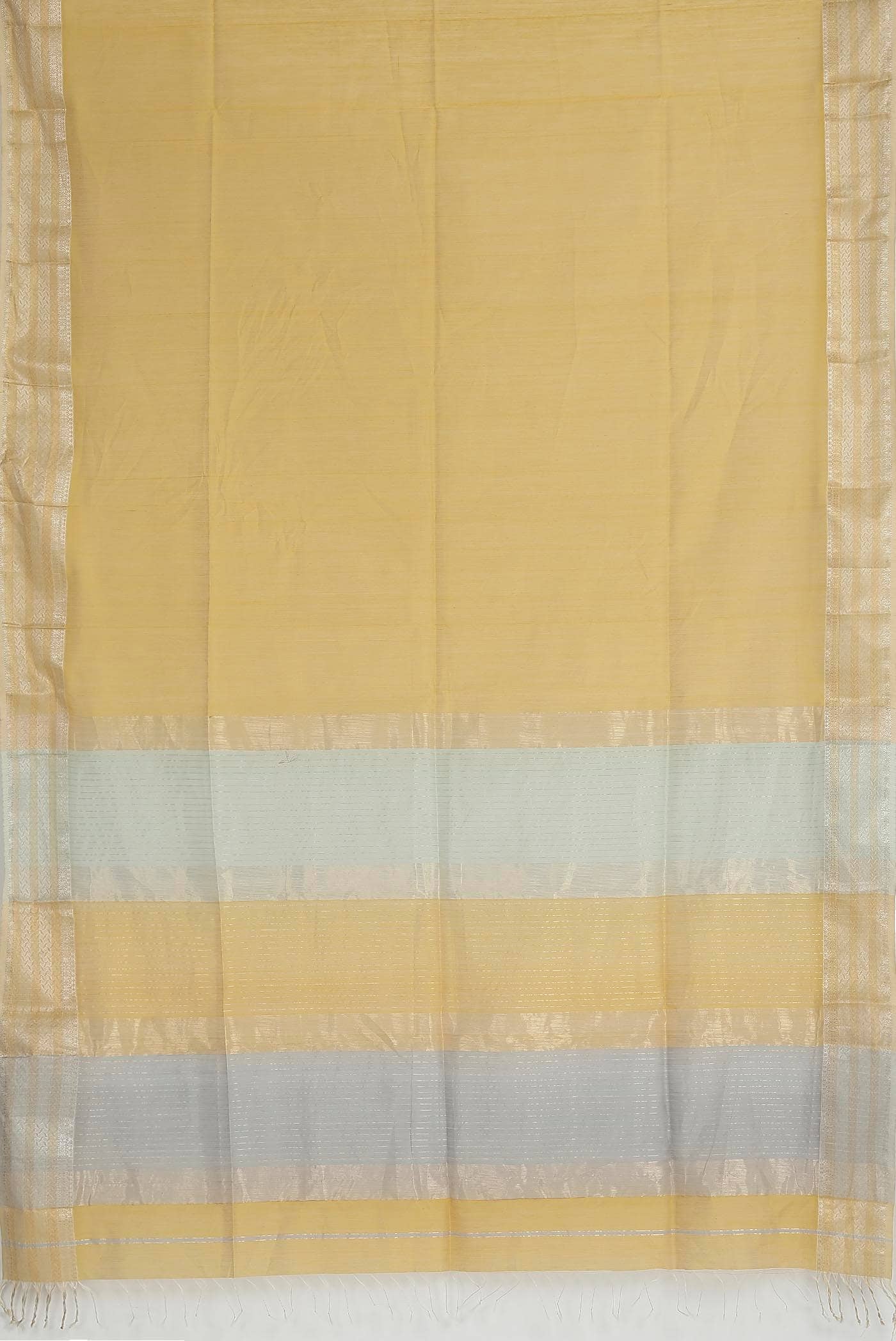 Yellow Maheshwari Silk Cotton Saree