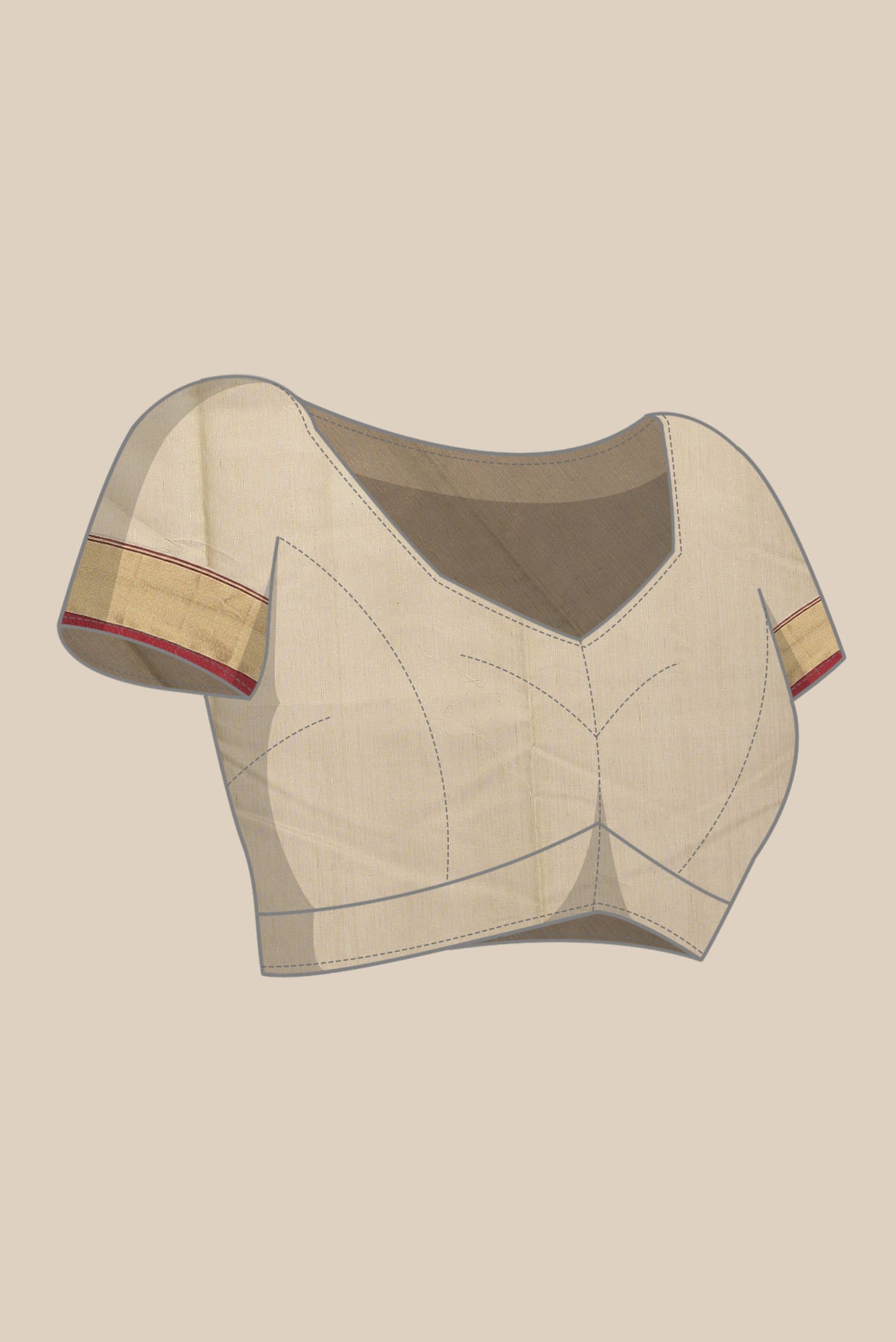 Beige Chanderi Silk Cotton Saree