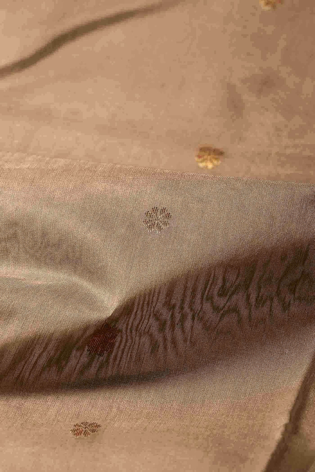 Beige Chanderi Silk Cotton Saree