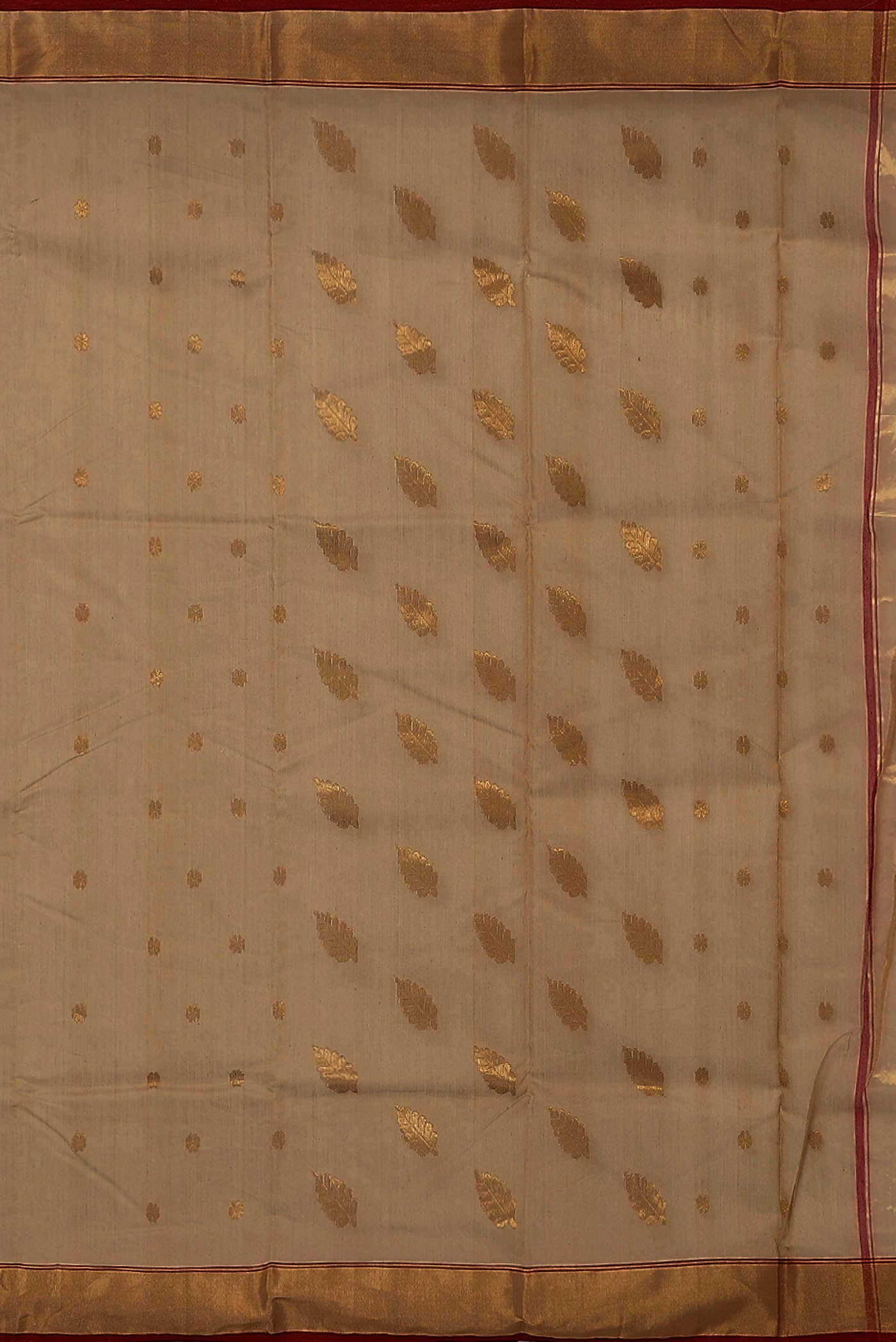 Beige Chanderi Silk Cotton Saree