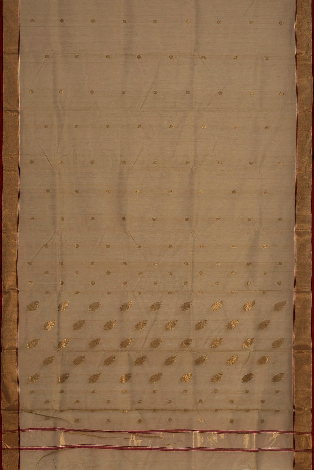 Beige Chanderi Silk Cotton Saree