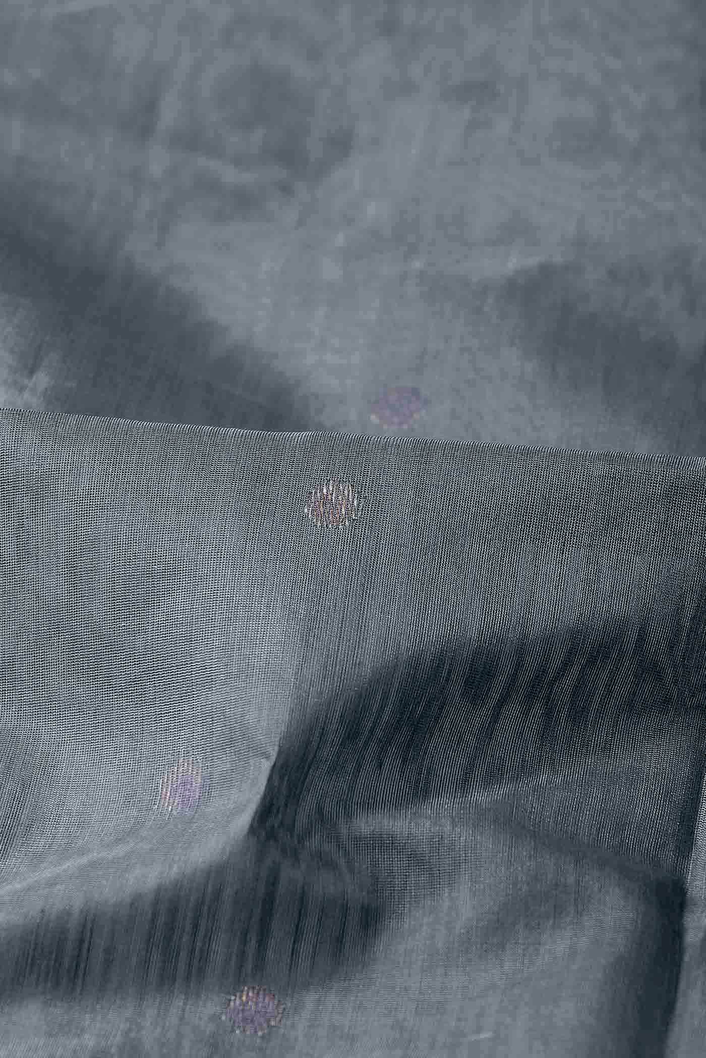 Grey Chanderi Silk Cotton Saree