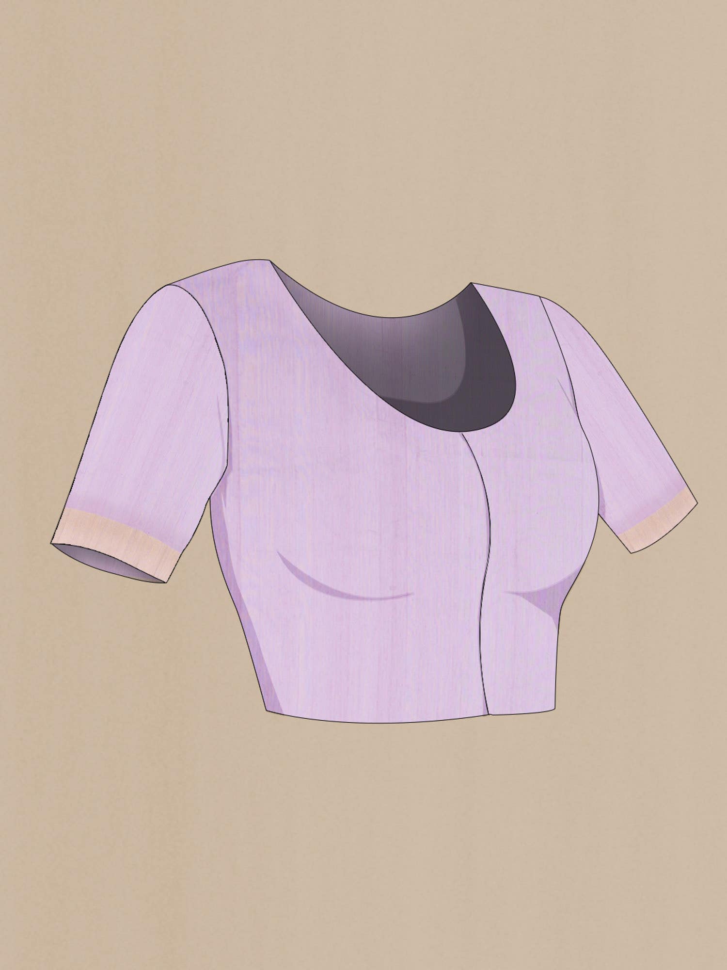 Mauve Chanderi Silk Cotton Saree
