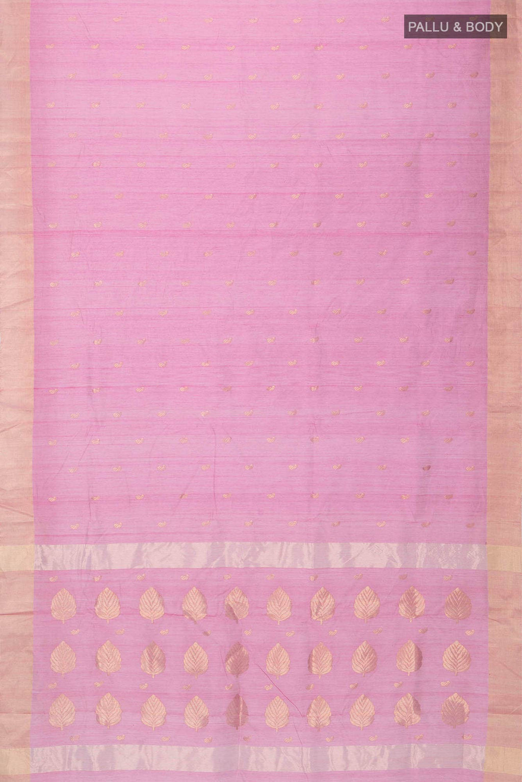 Rose pink Chanderi Silk Cotton Saree