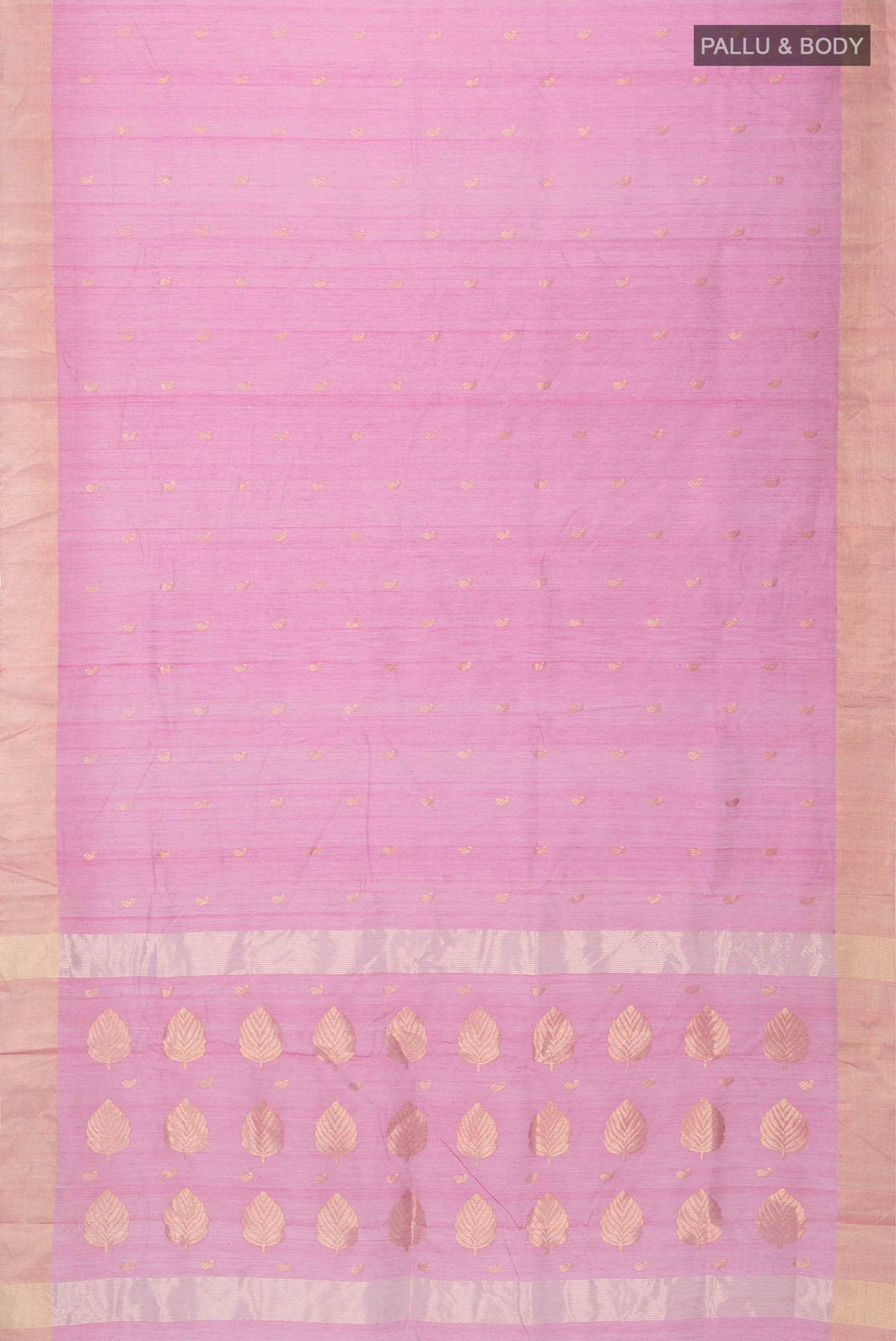 Rose pink Chanderi Silk Cotton Saree