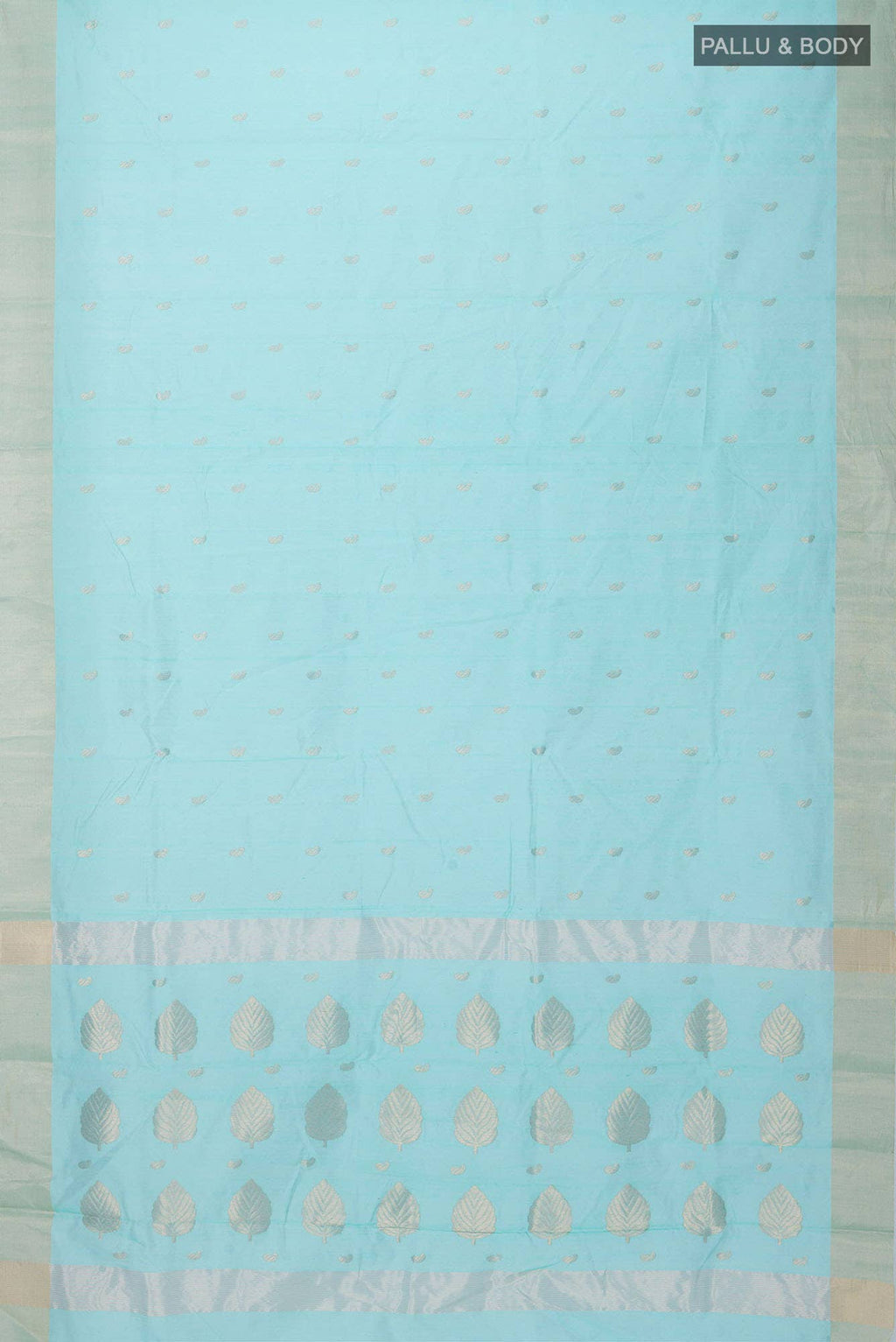 Turquoise Chanderi Silk Cotton Saree