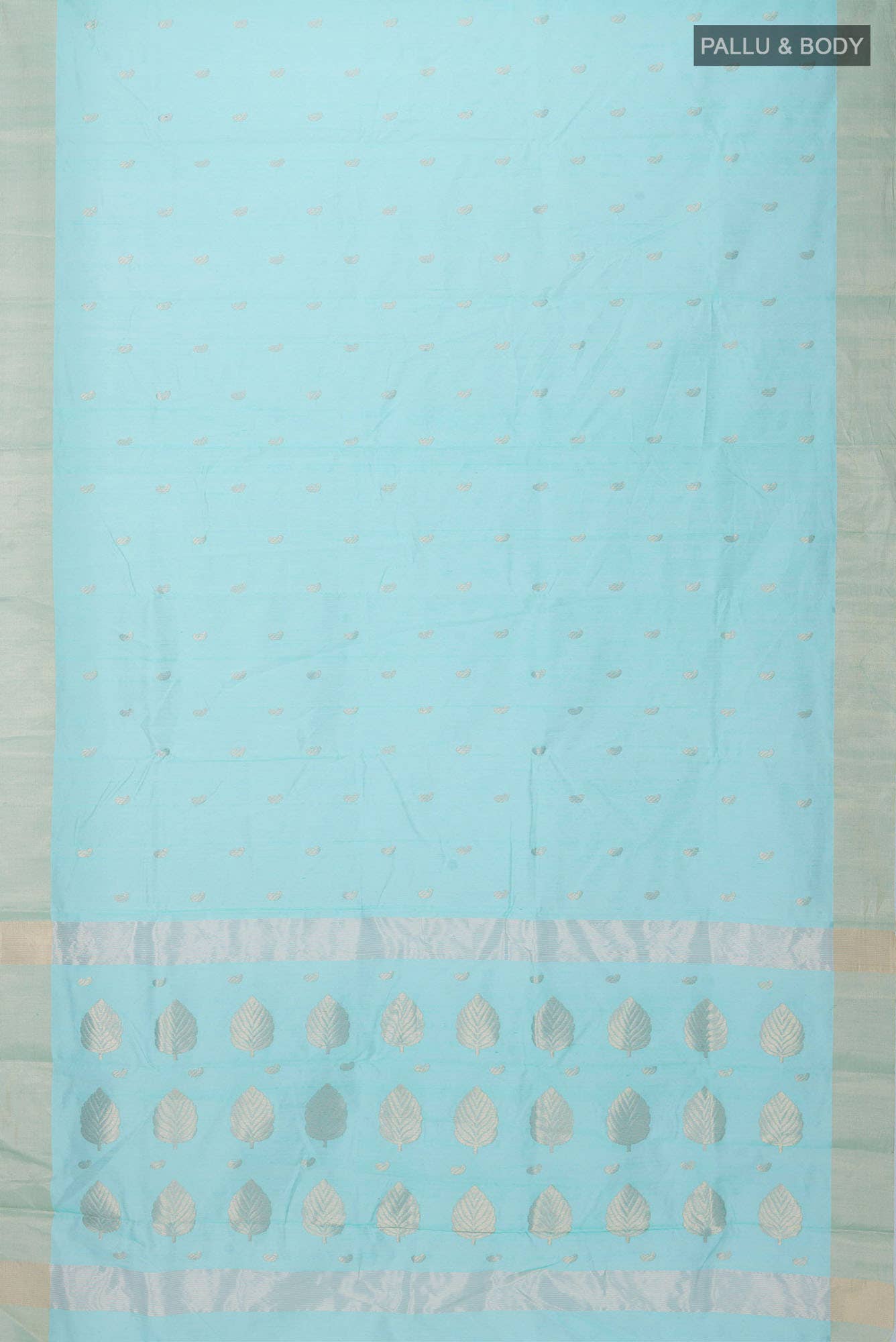 Turquoise Chanderi Silk Cotton Saree