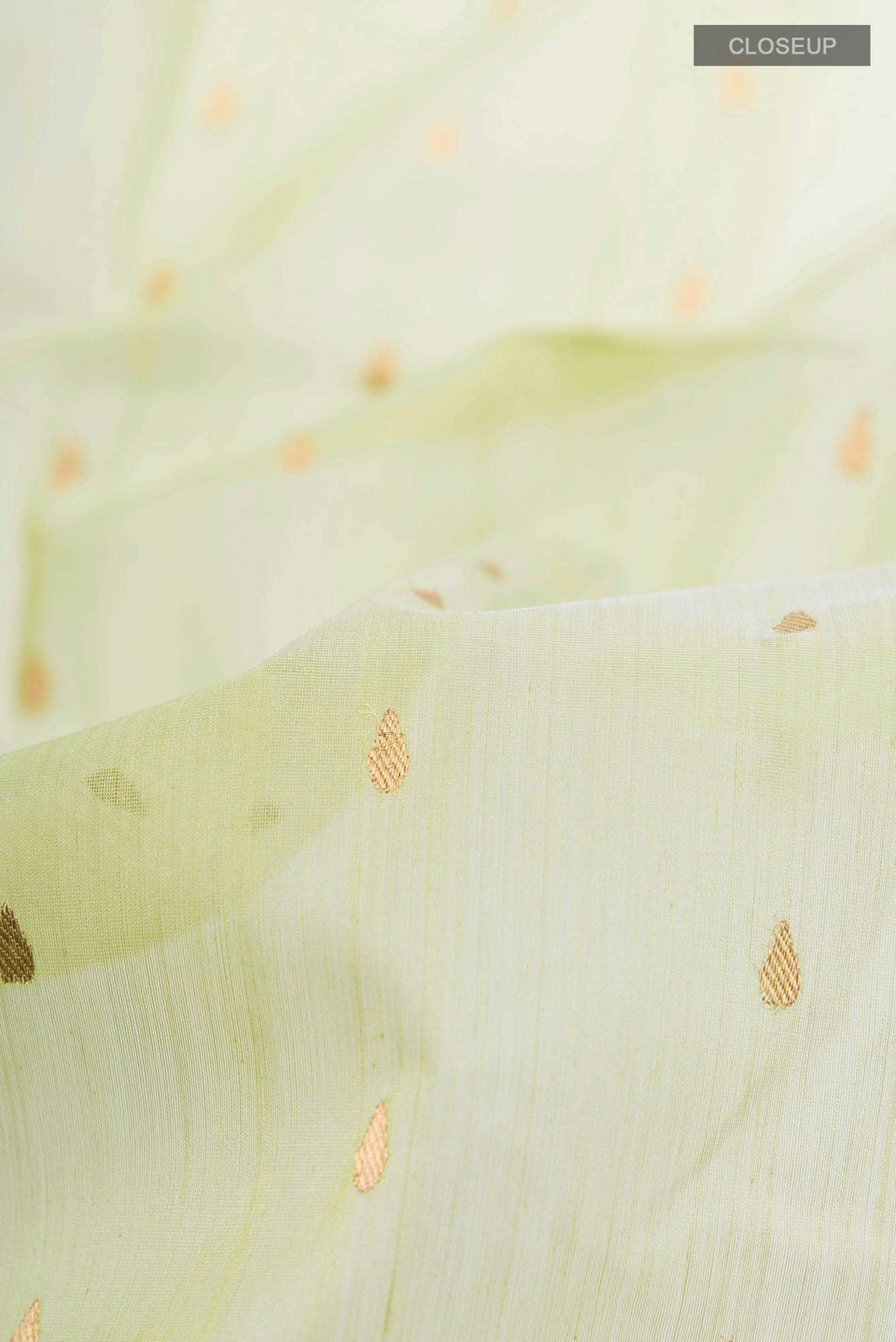 Sage Green Chanderi Silk Cotton Saree