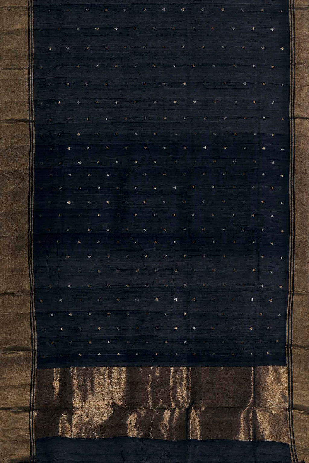 Navy Blue Chanderi Silk Cotton Saree