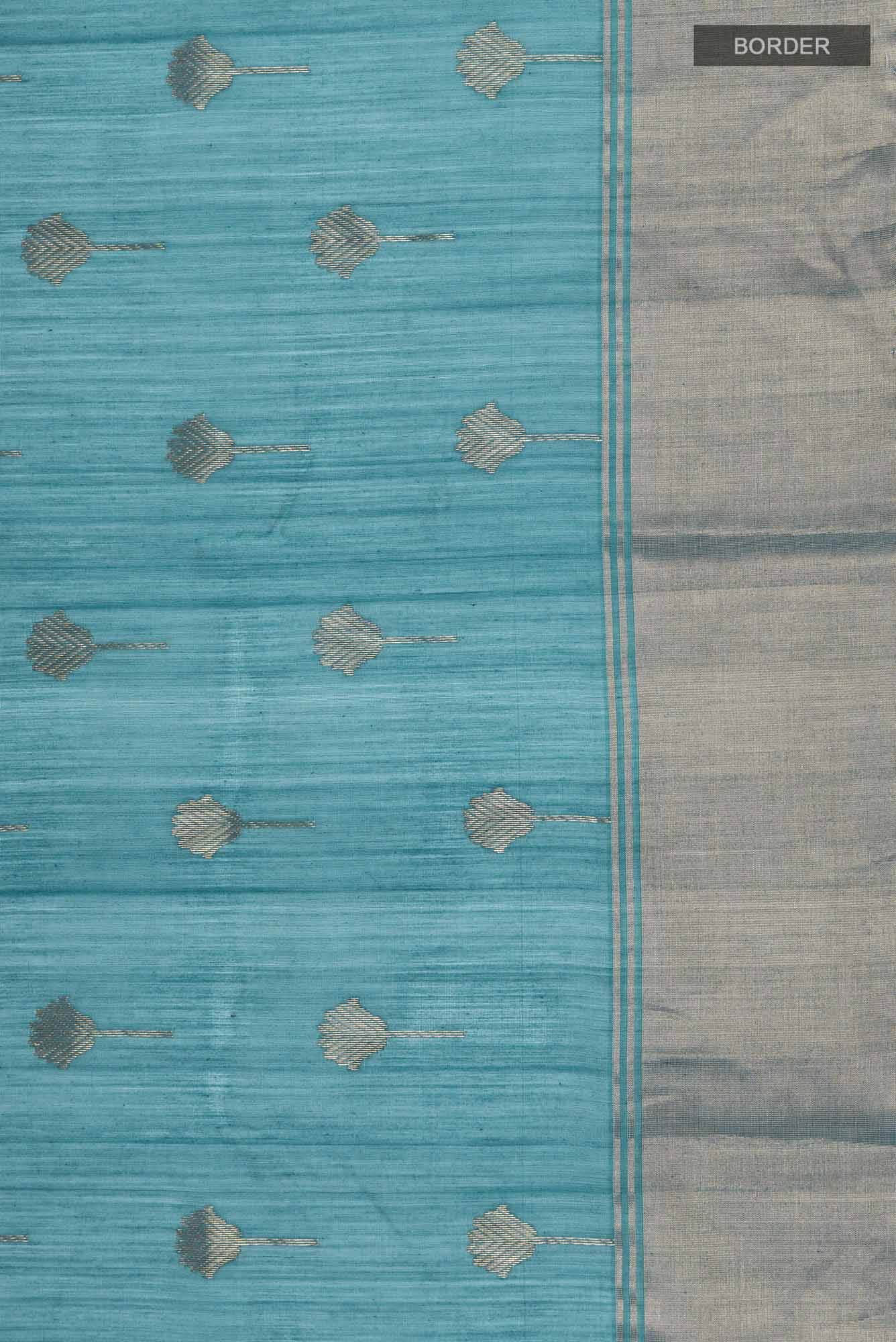 Sea Green Chanderi Silk Cotton Saree