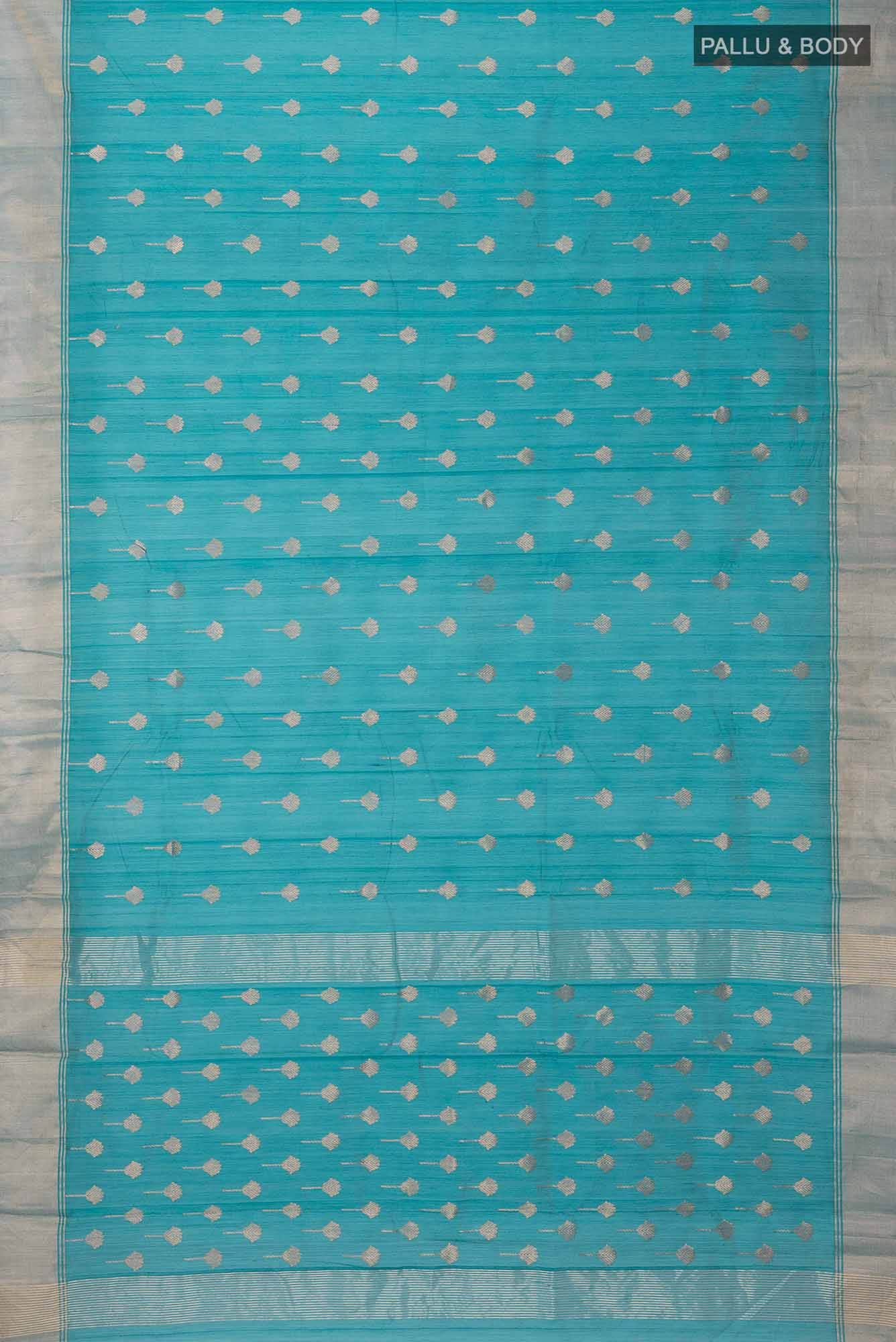 Sea Green Chanderi Silk Cotton Saree