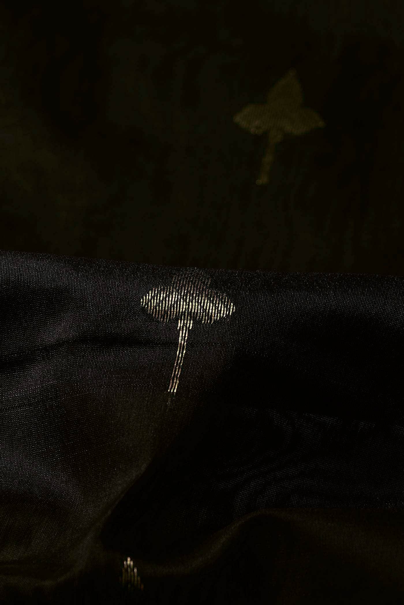 Black Chanderi Silk Cotton Saree