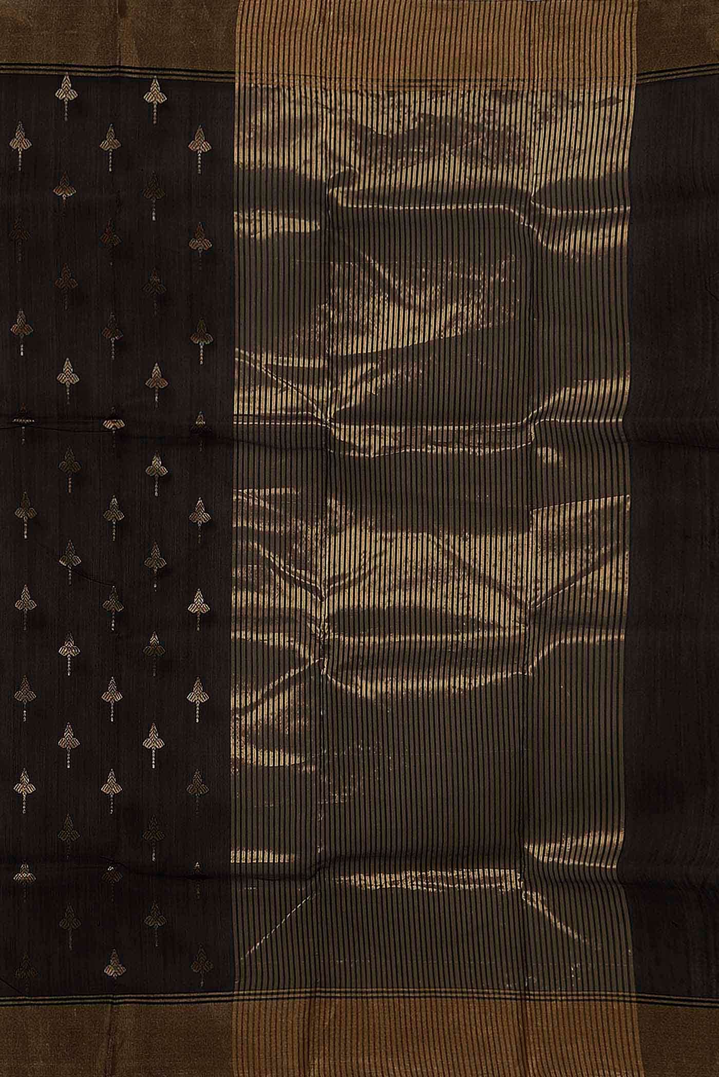 Black Chanderi Silk Cotton Saree