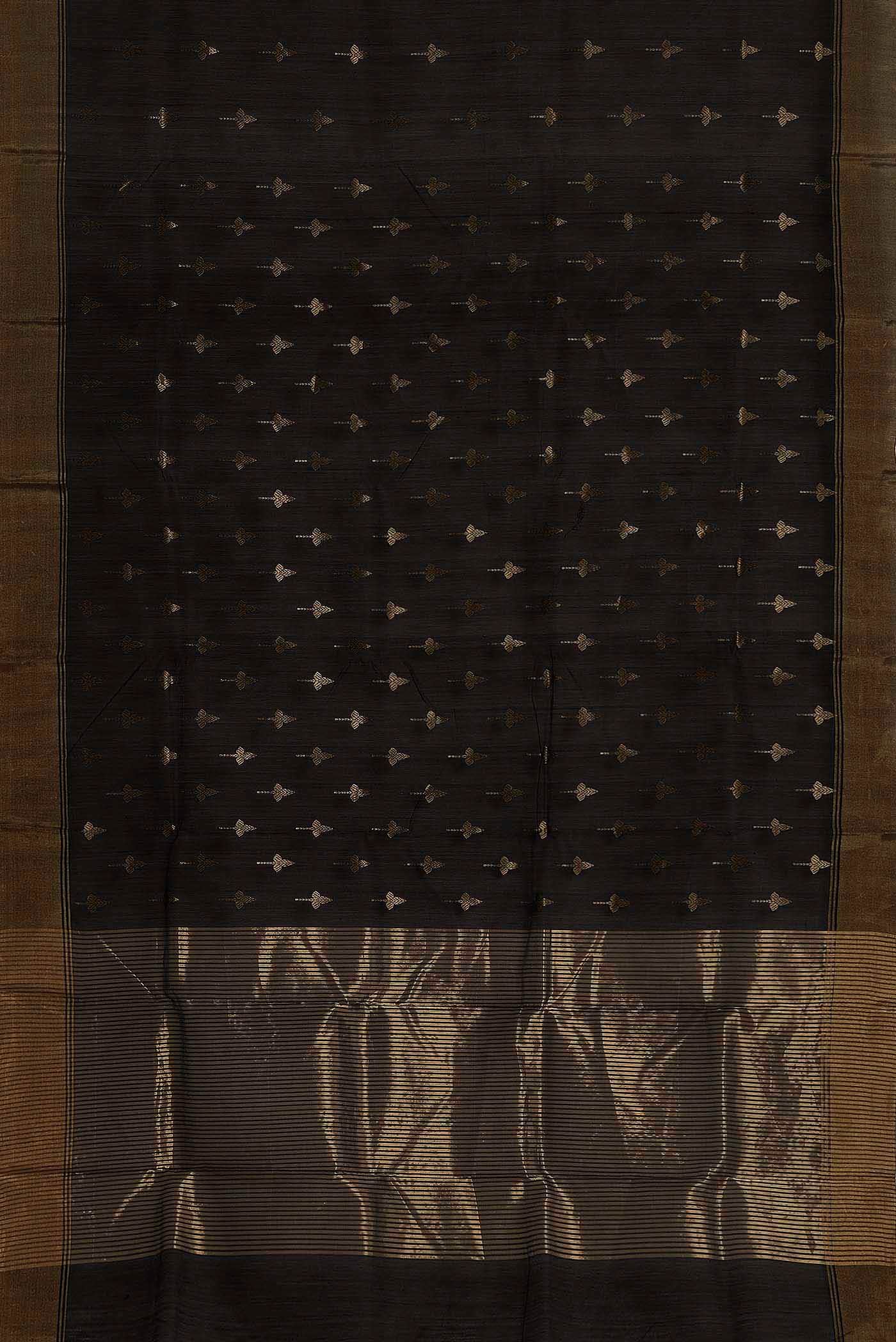 Black Chanderi Silk Cotton Saree