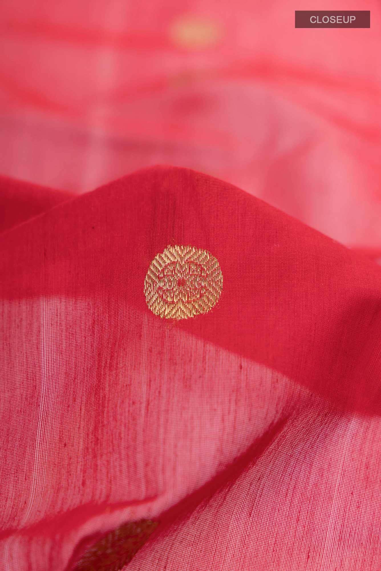 Red Chanderi Silk Cotton Saree