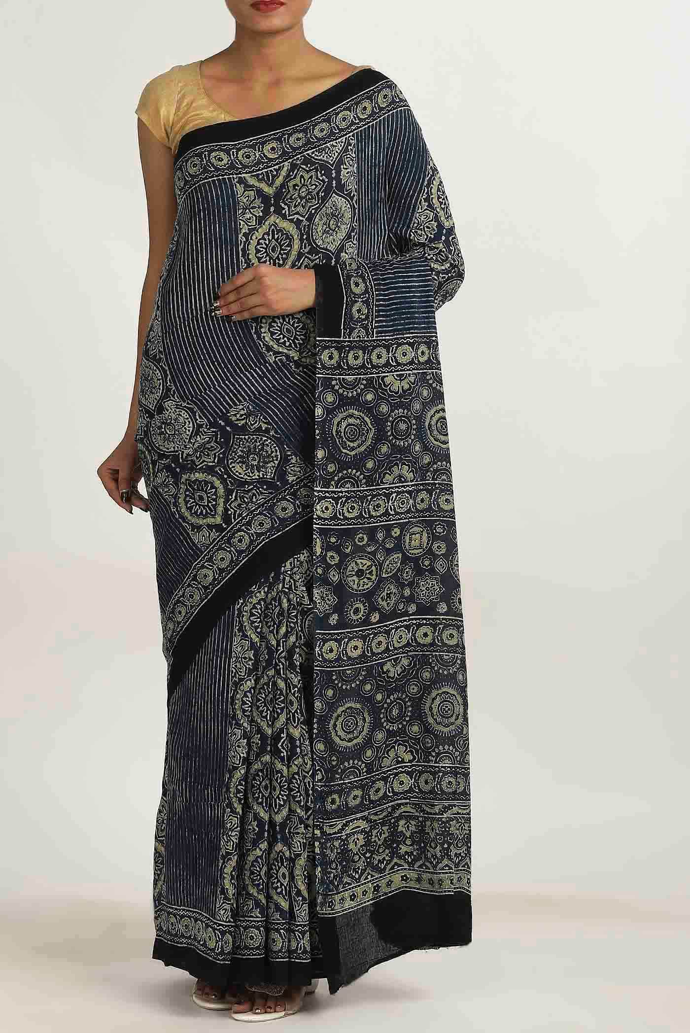 Grey Cotton Saree
