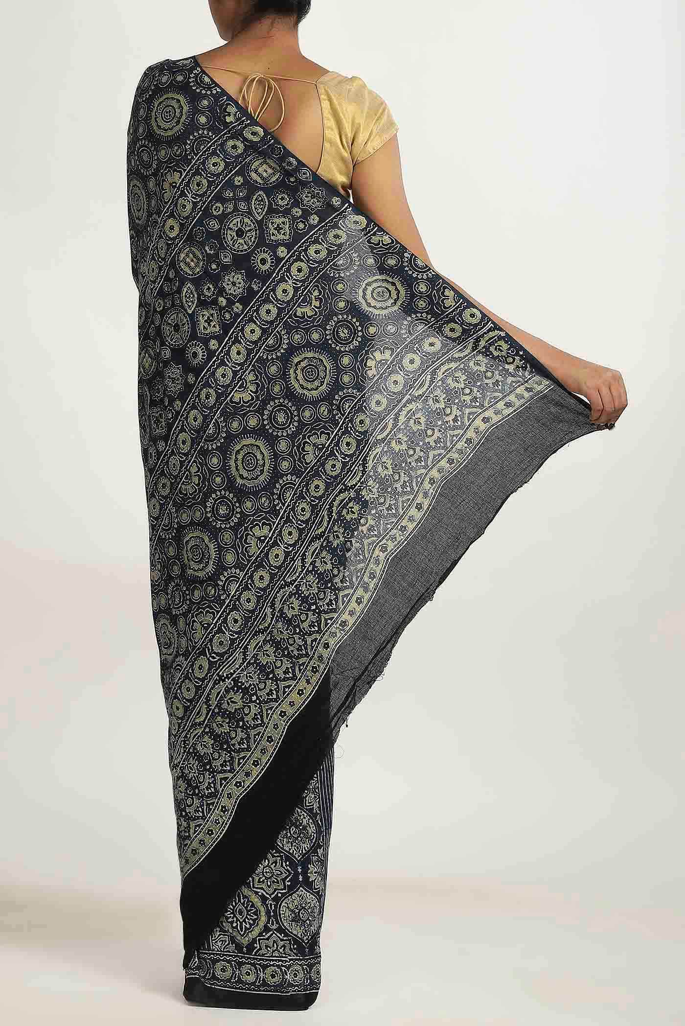 Grey Cotton Saree