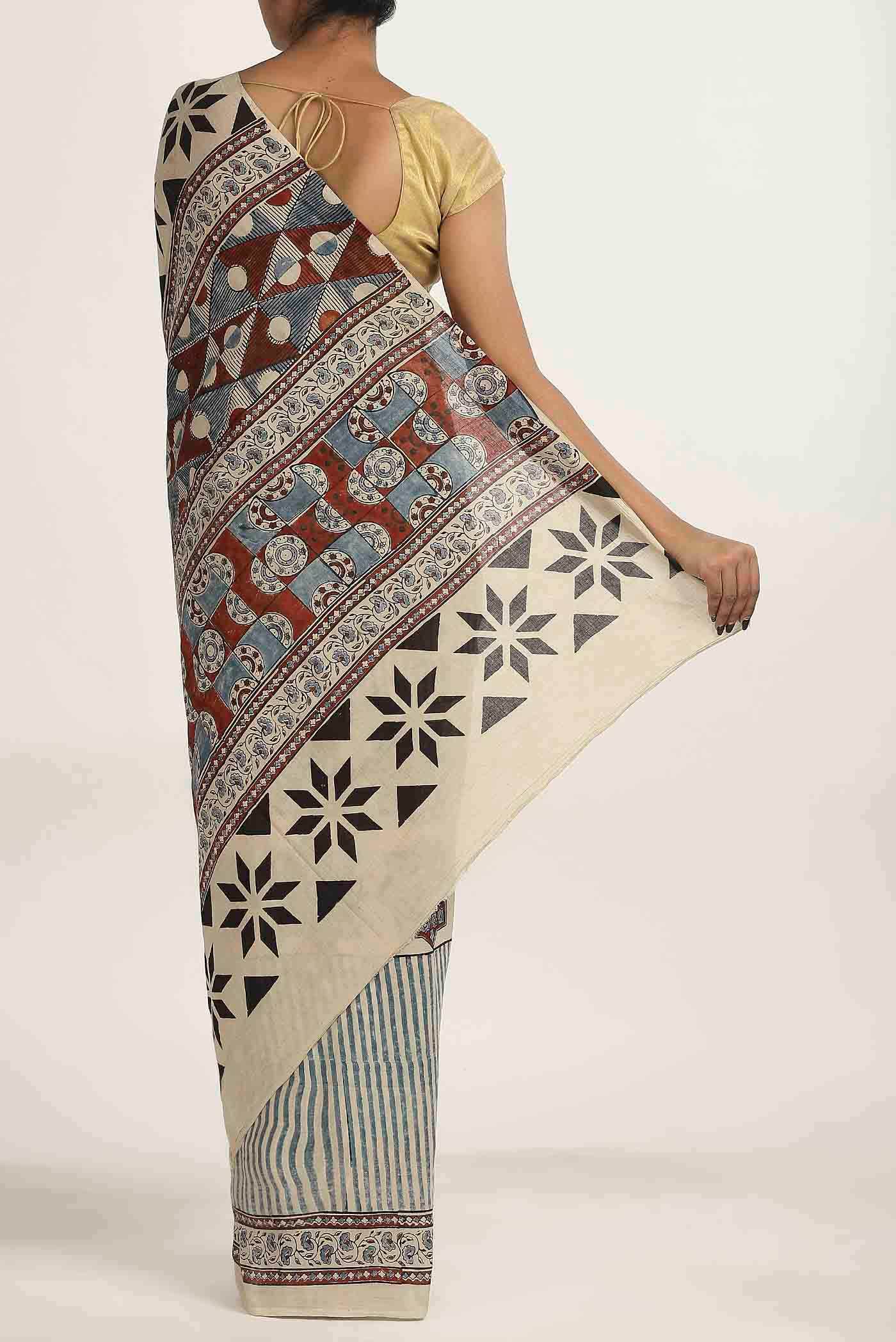 Beige Cotton Saree