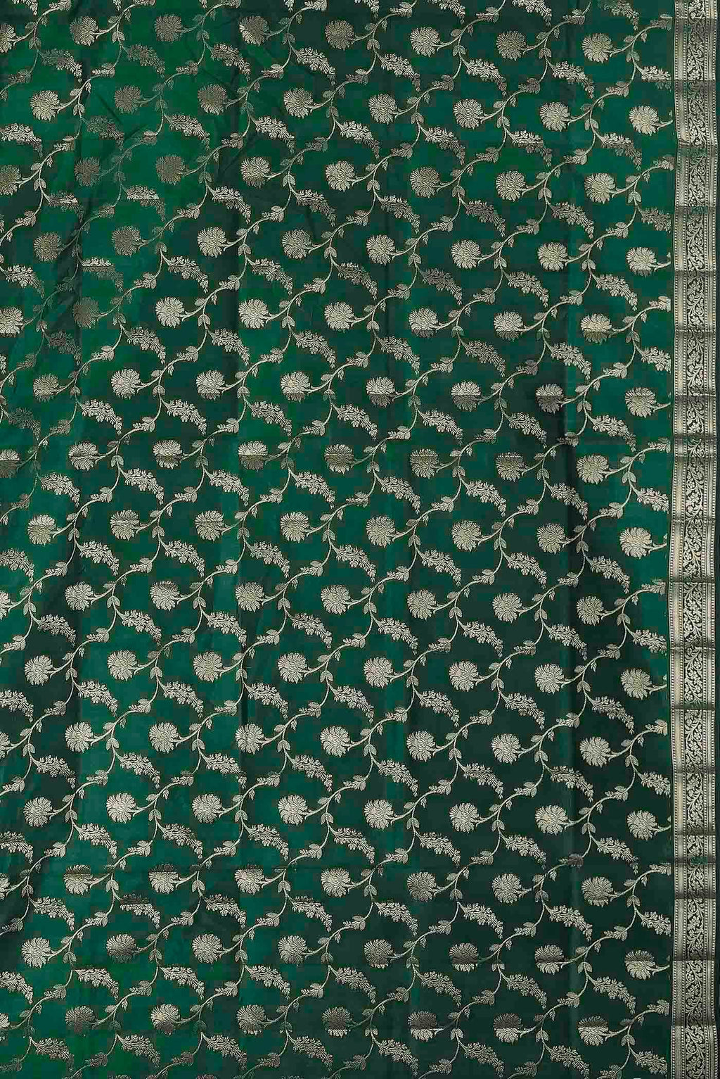 Green Banarasi Raw Silk Saree