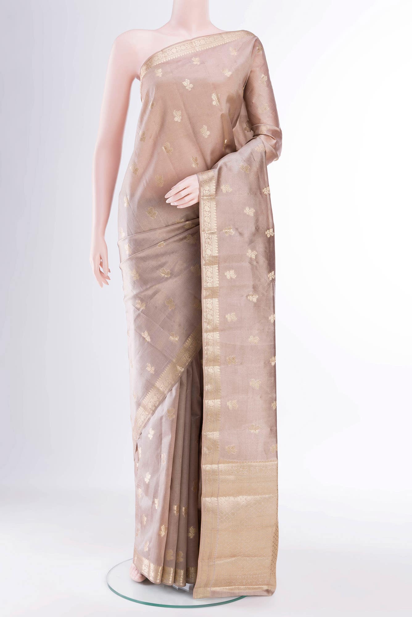 Beige Banarasi Silk Saree