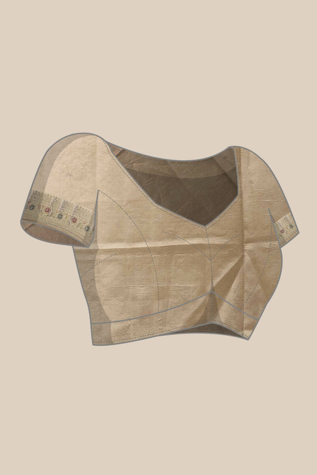 Beige Banarasi Raw Silk Saree