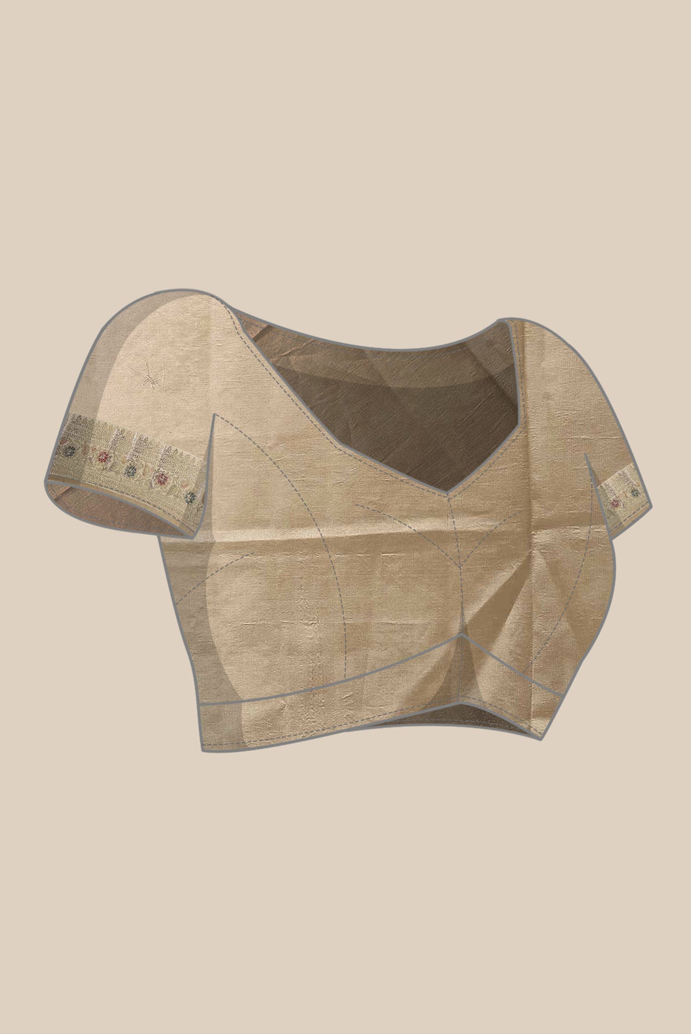 Beige Banarasi Raw Silk Saree