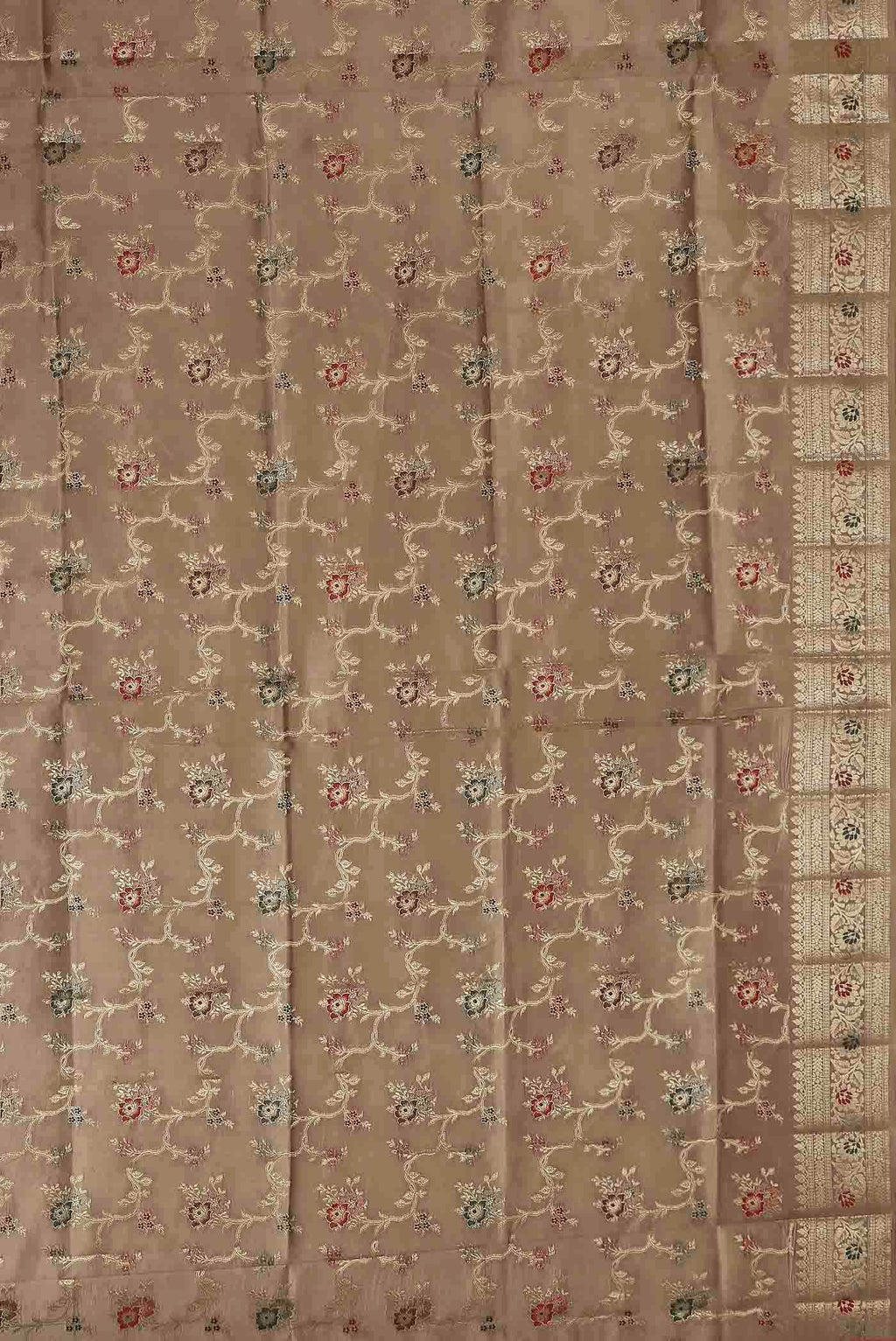 Beige Banarasi Raw Silk Saree