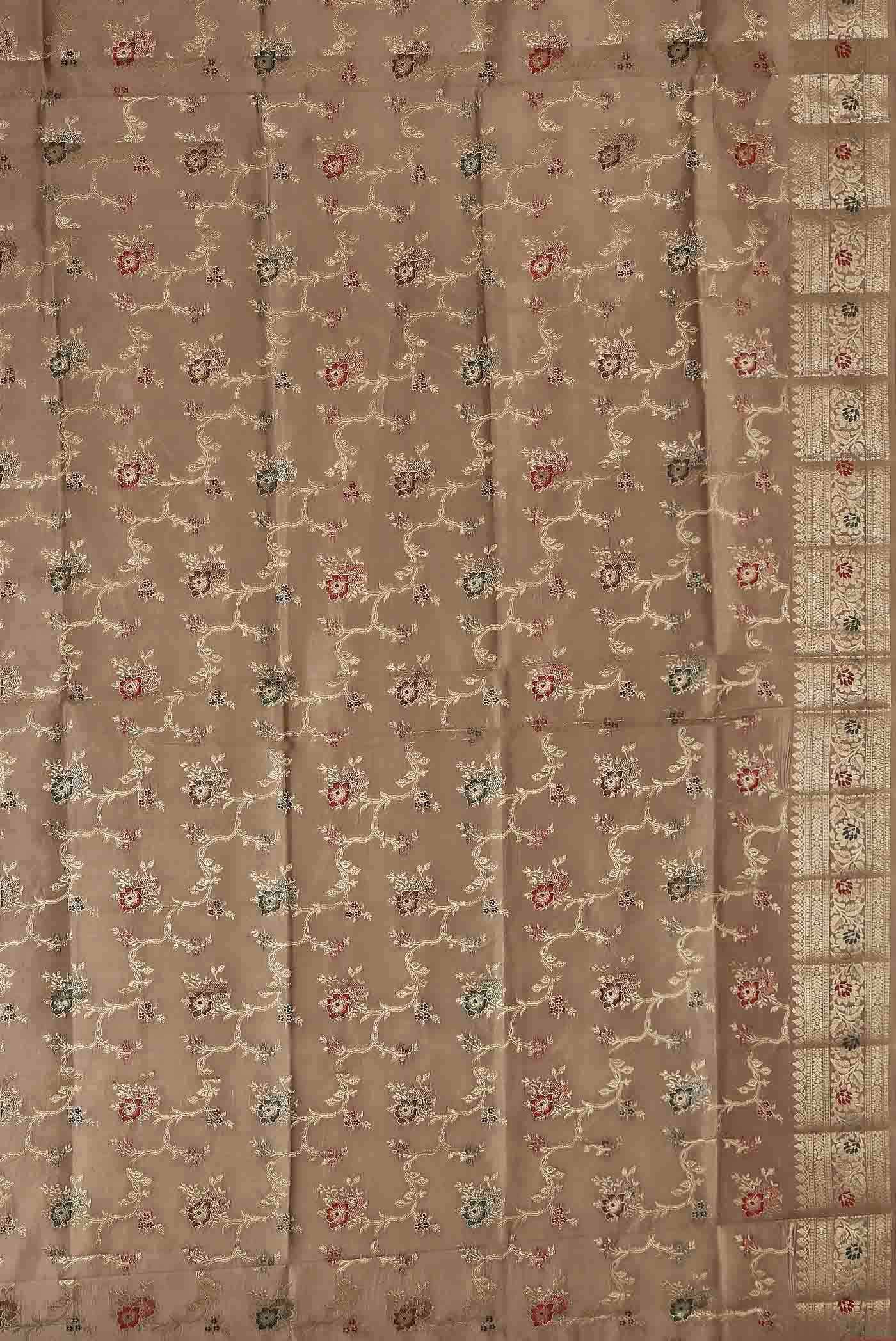 Beige Banarasi Raw Silk Saree