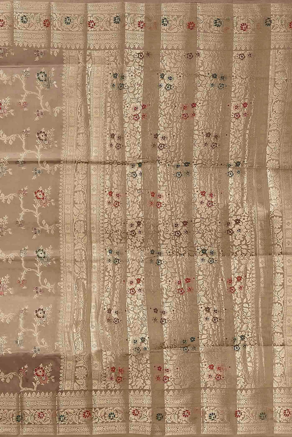 Beige Banarasi Raw Silk Saree
