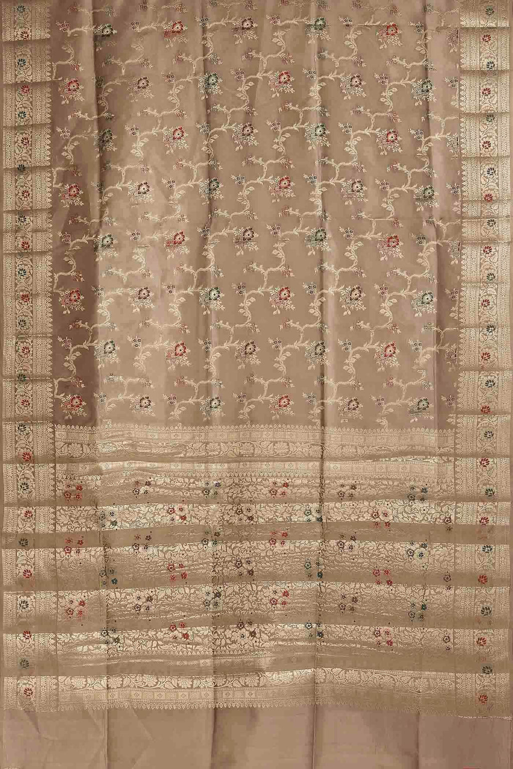Beige Banarasi Raw Silk Saree