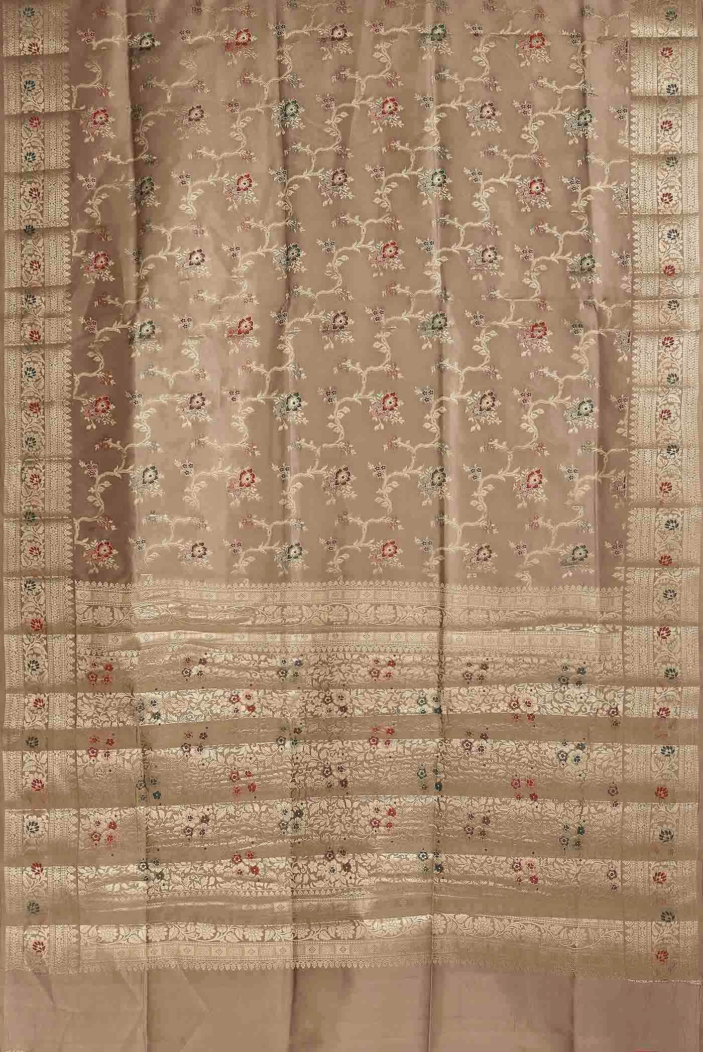 Beige Banarasi Raw Silk Saree