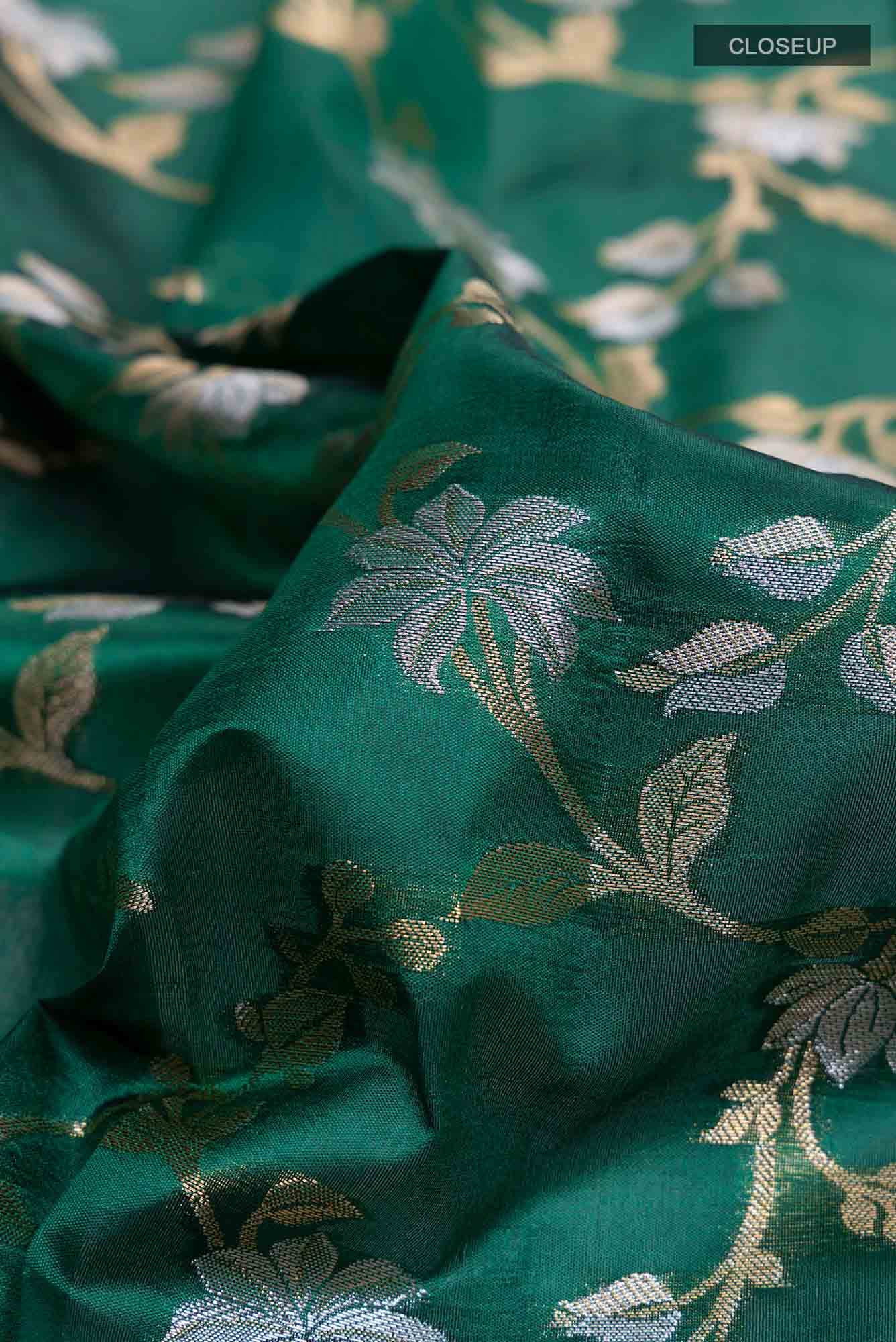 Bottle Green Soft Silk Saree