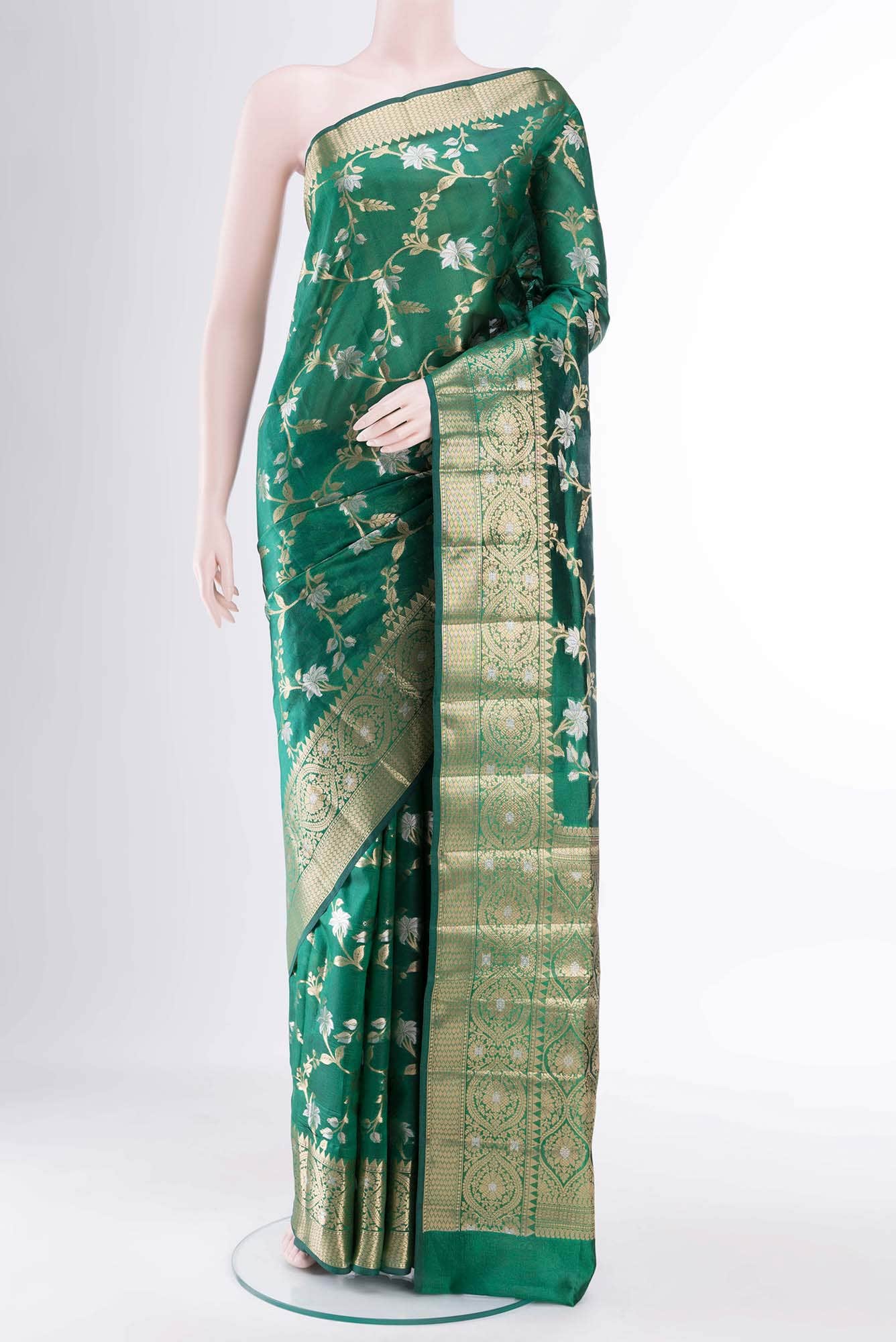 Bottle Green Soft Silk Saree