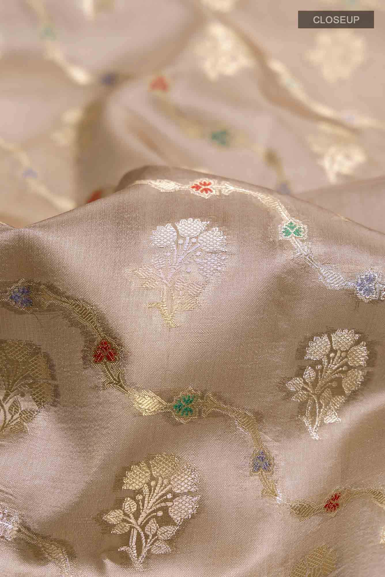 Beige Banarasi Silk Saree