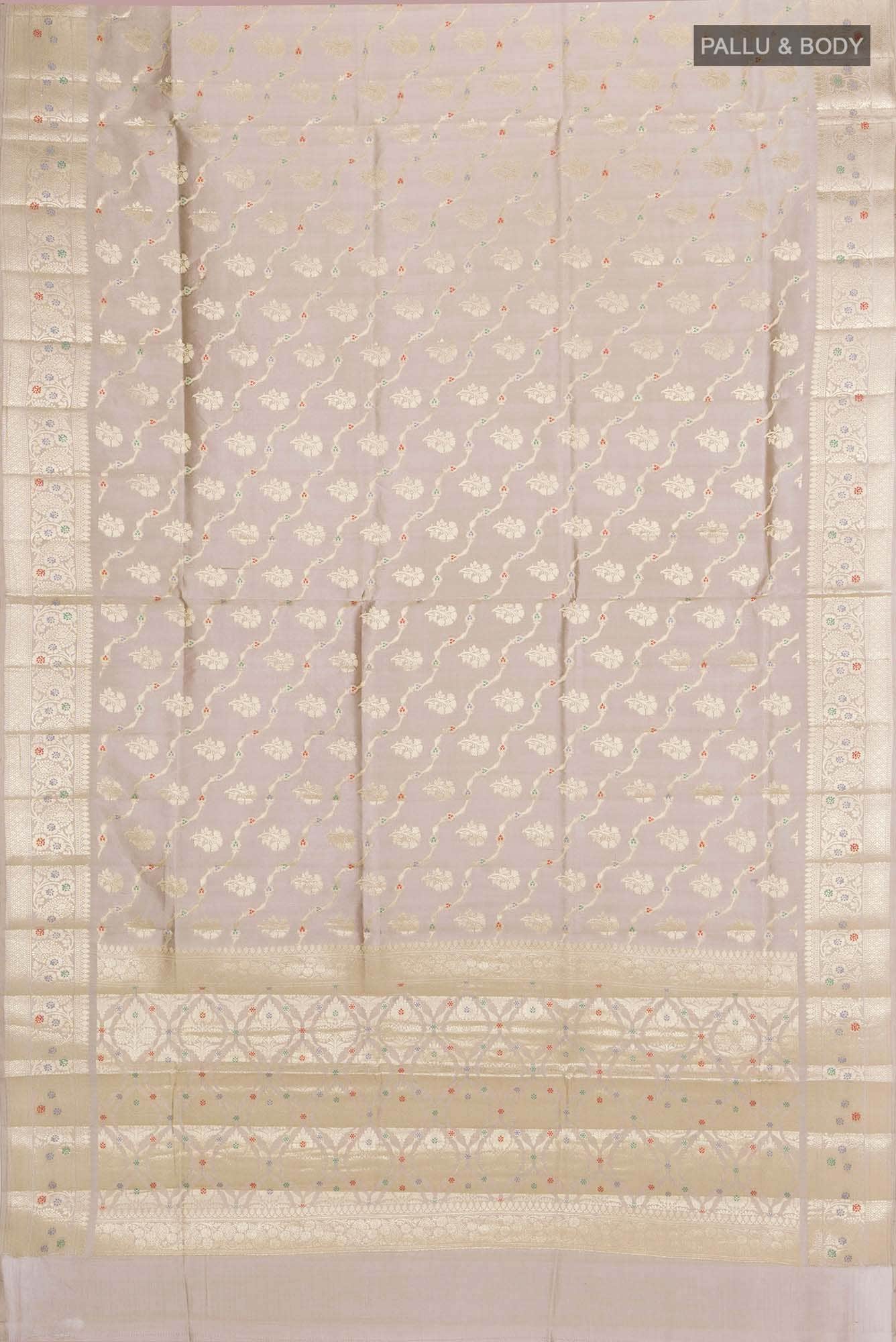 Beige Banarasi Silk Saree