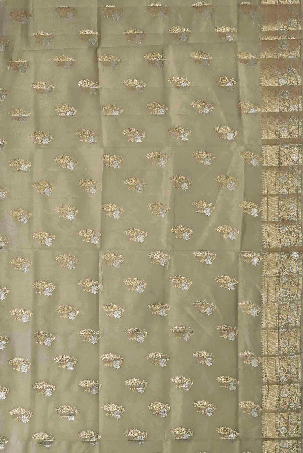 Green Banarasi Raw Silk Saree