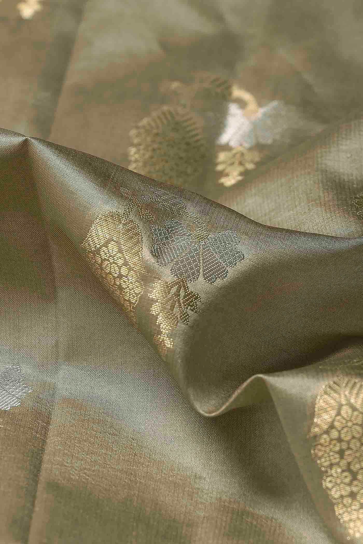 Green Banarasi Raw Silk Saree
