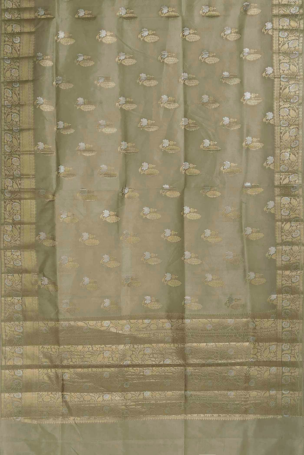 Green Banarasi Raw Silk Saree