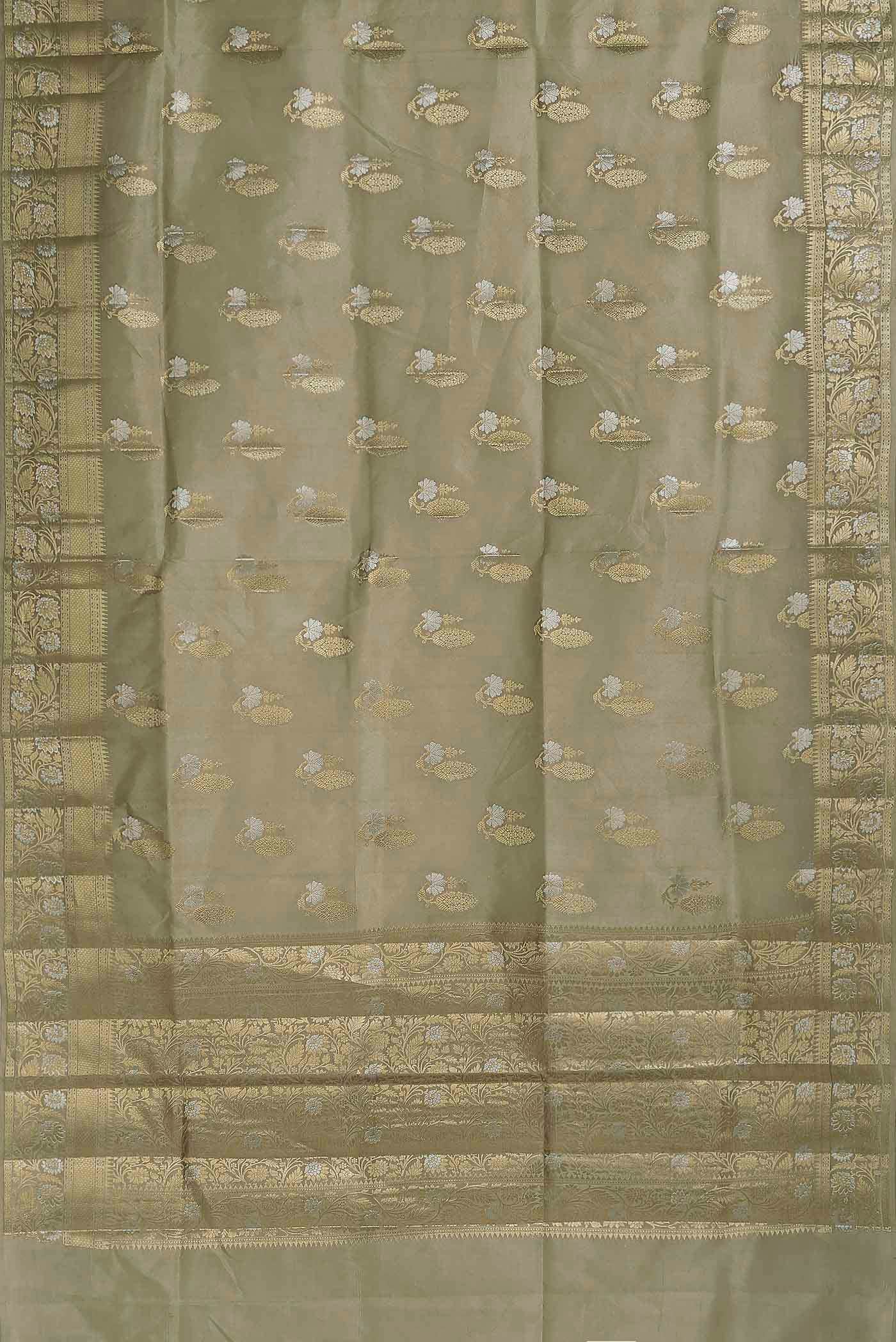 Green Banarasi Raw Silk Saree