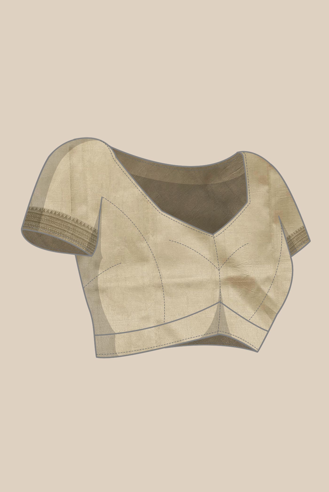Beige Banarasi Raw Silk Saree