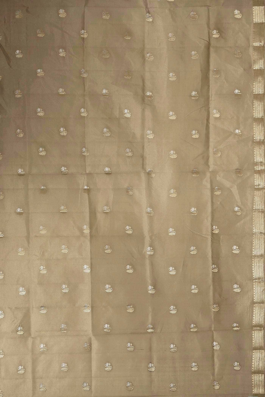 Beige Banarasi Raw Silk Saree