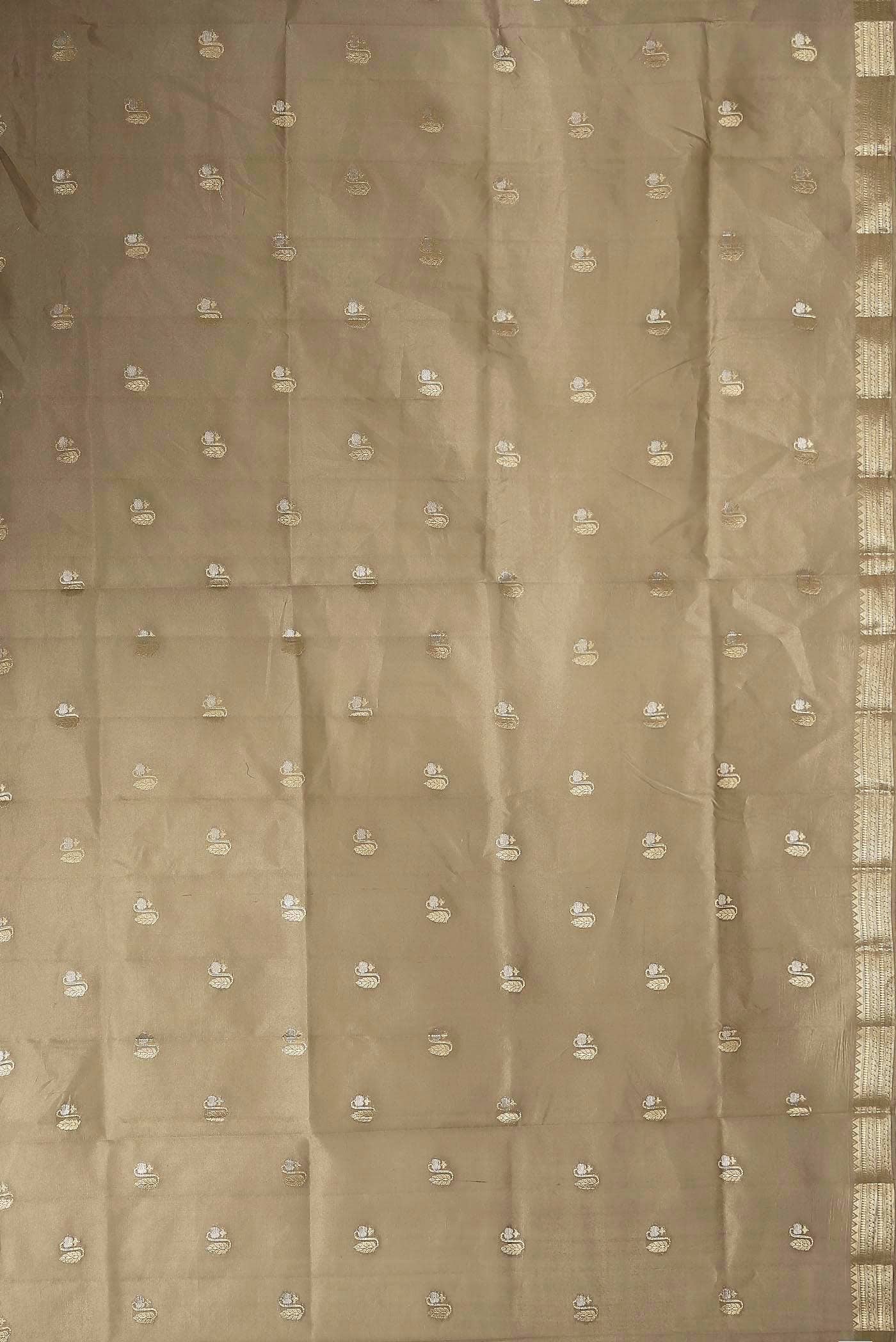 Beige Banarasi Raw Silk Saree