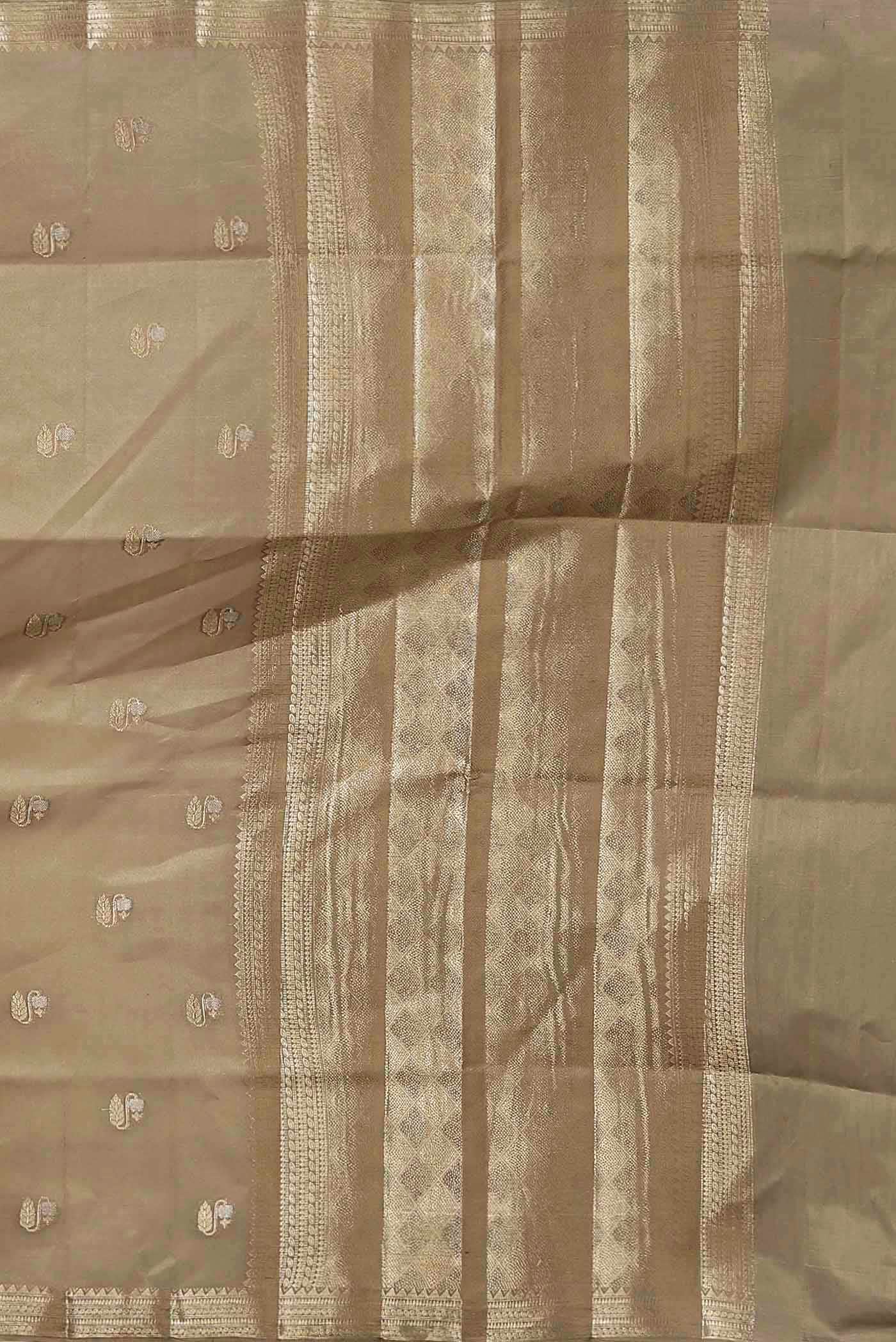 Beige Banarasi Raw Silk Saree